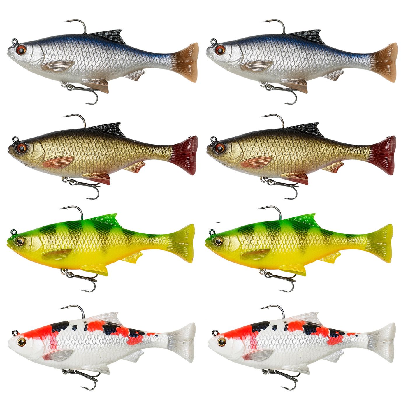 8 Savage Gear 3D Pulse Tail Roach 10cm 17,5g Gummifische - Gummiköder Set