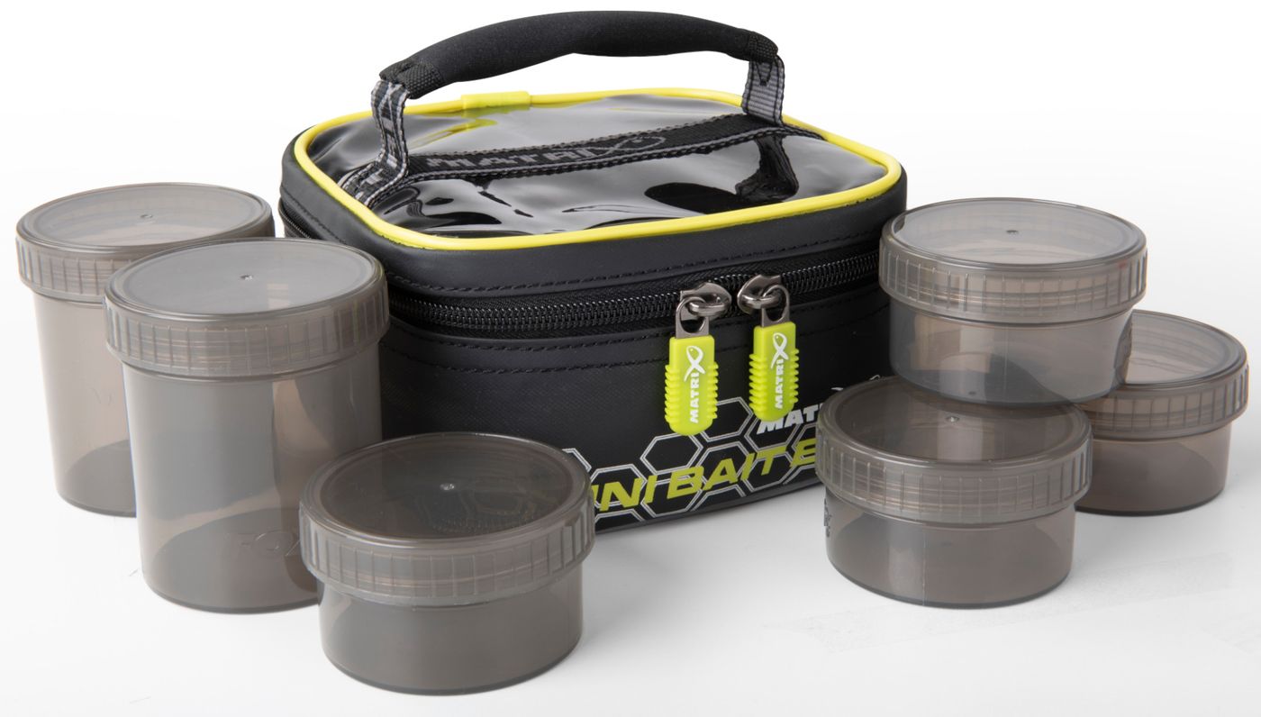Fox Matrix Mini Bait Bag mit 6 Köderdosen 17x17x9cm - Ködertasche
