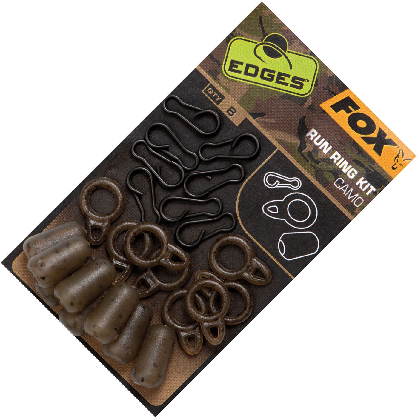 Fox Edges Camo Run Ring Kit - 8 Einhänger für Karpfenbleie