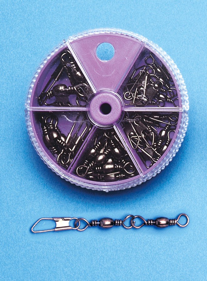 Doppelwirbel Wirbel mit Karabiner Box mit 25 Stk.