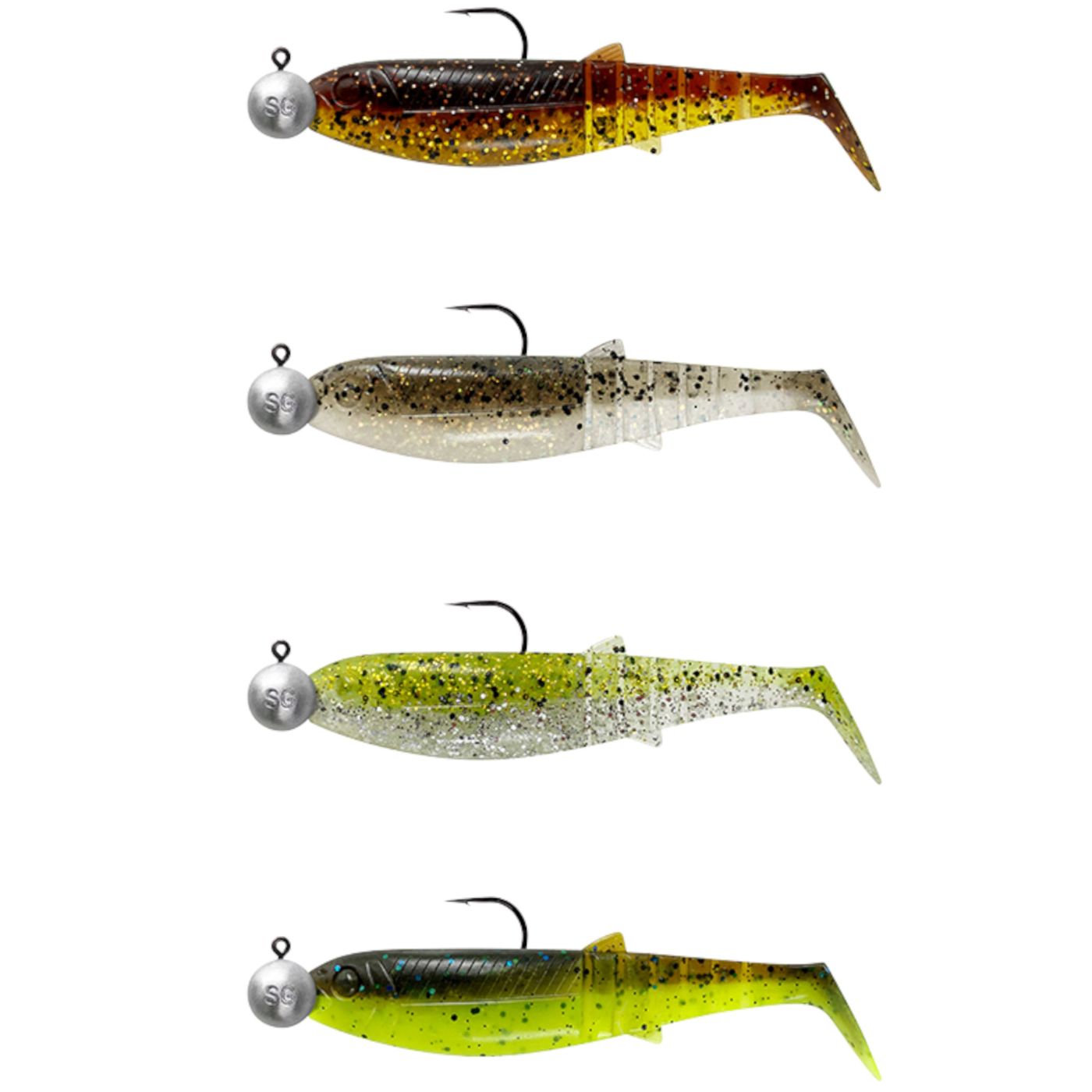Savage Gear Cannibal Shad Mix - 4 montierte Gummifische