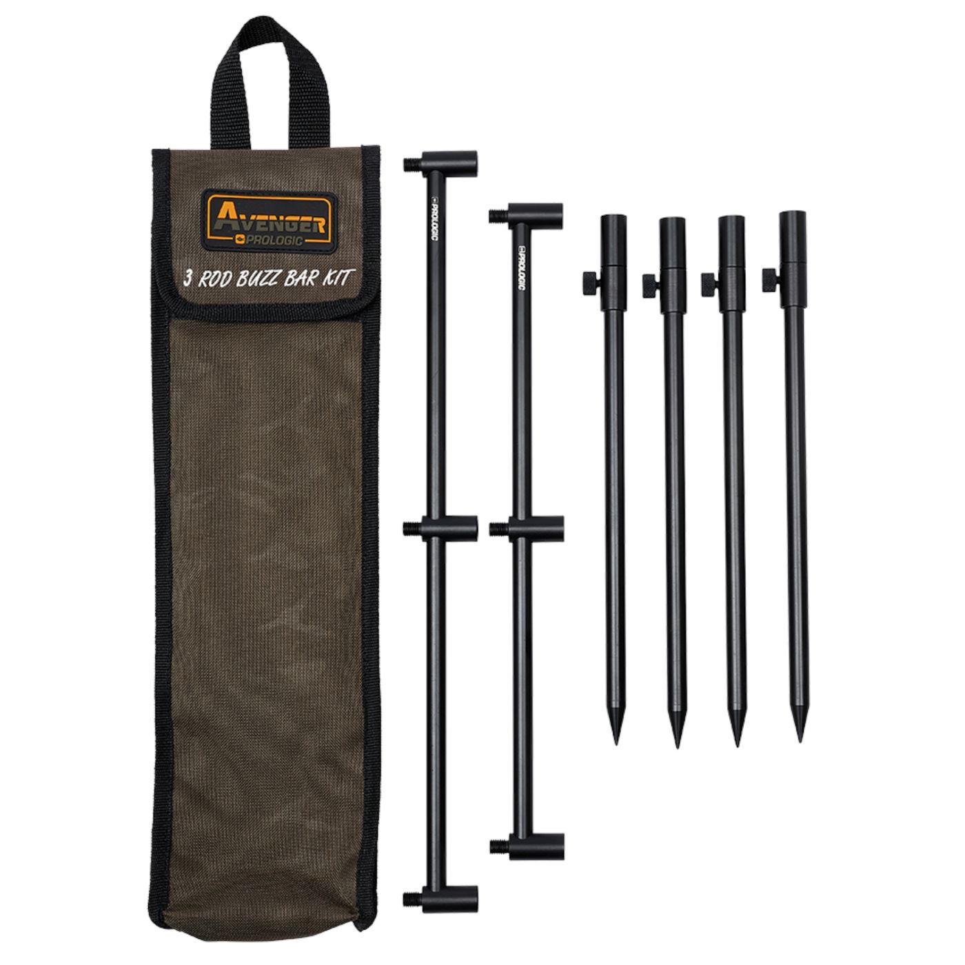 Prologic Avenger Buzz Bar Kit And Carrycase 3 Rod - Buzzer Bar Set