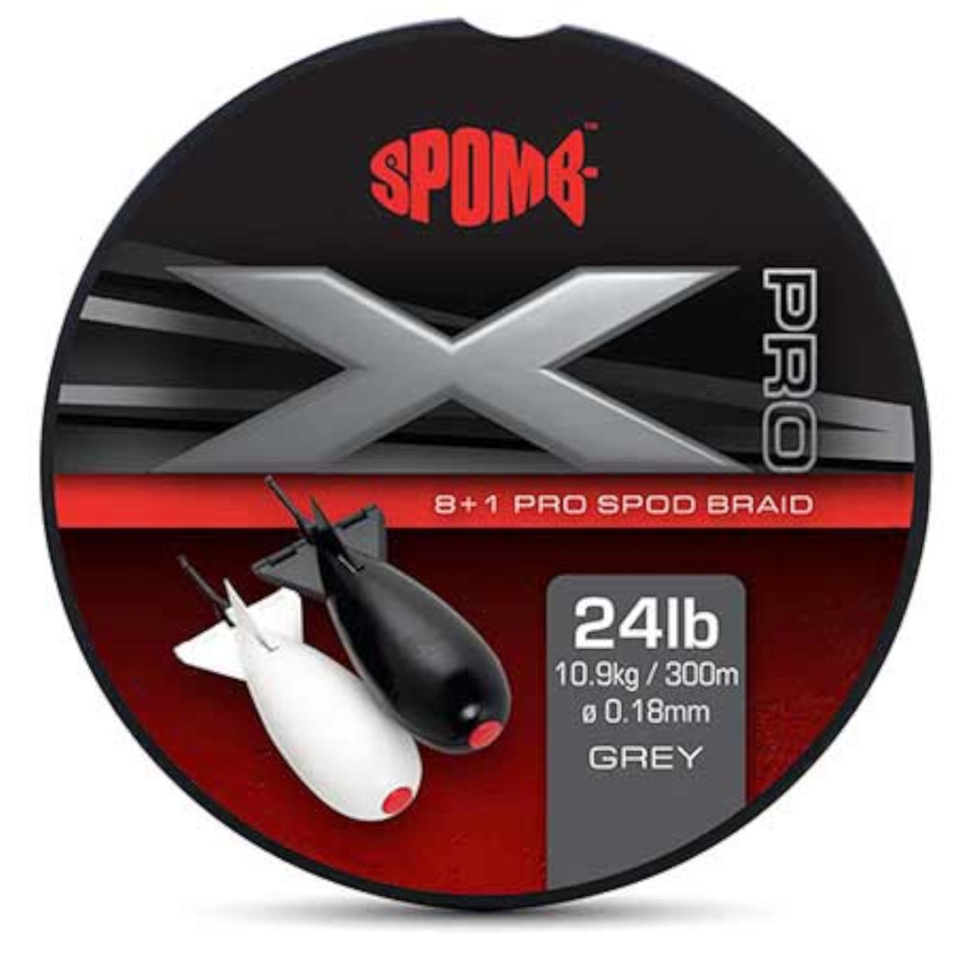 Spomb X Pro Braid Grey 0.18mm 24lbs - 300m geflochtene Angelschnur