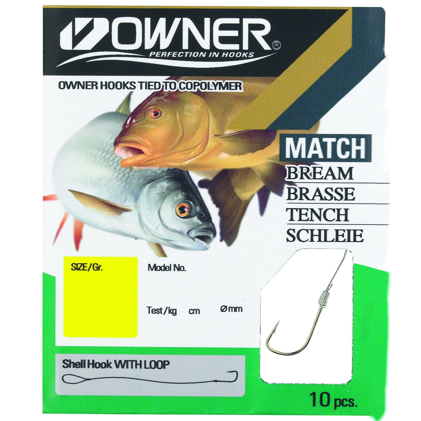 Owner Match/Schleie Silber RL1414 - 11 gebundene Angelhaken