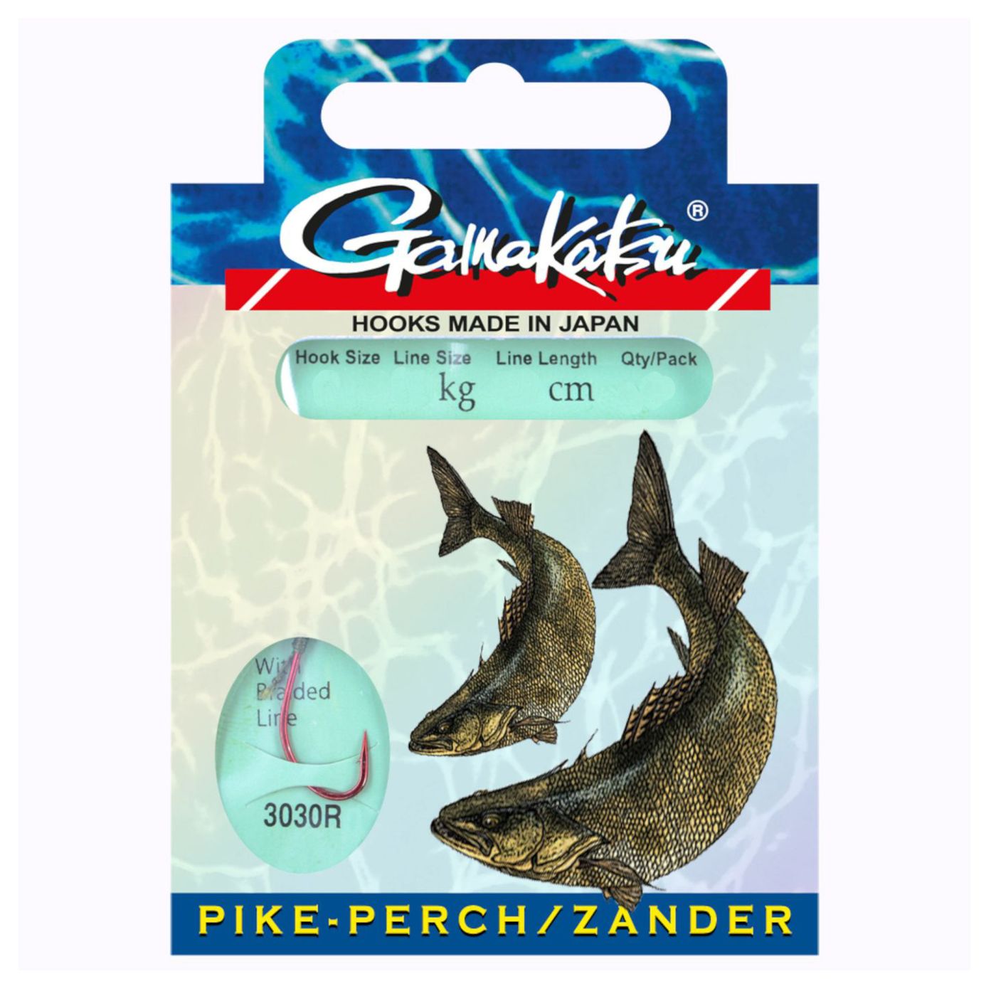 Gamakatsu Zander LS-3030 Braided 60cm Rot - 3 Angelhaken