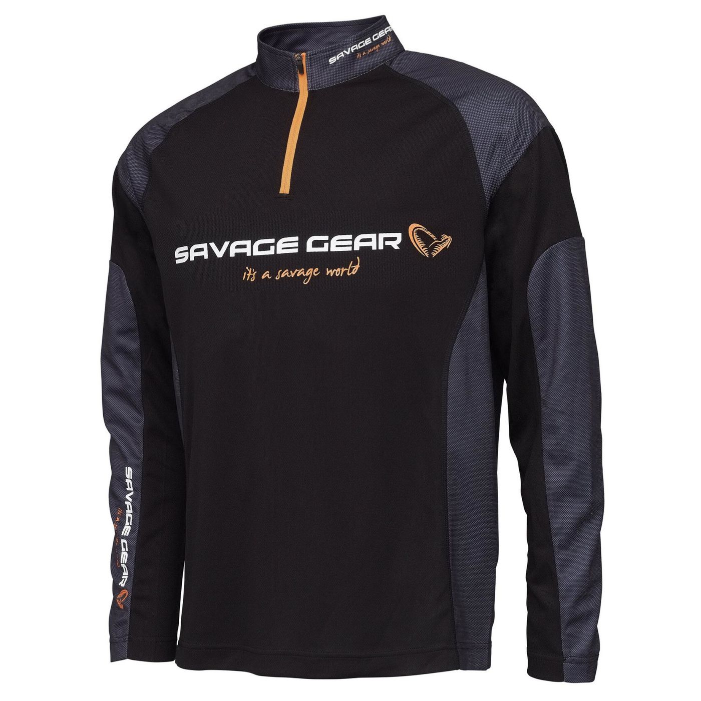 Savage Gear Tournament Gear Shirt 1/2 Zip Black Ink - Angelshirt
