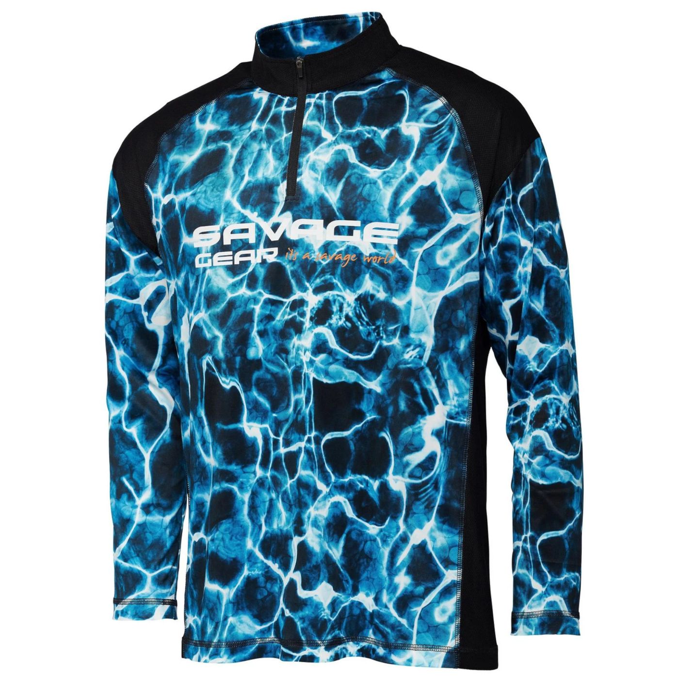 Savage Gear Marine UV Long Sleeve T-Shirt Sea Blue - Angelshirt