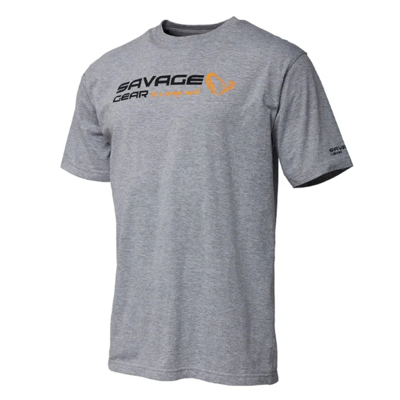 Savage Gear Signature Logo T-Shirt Grey Melange - Angelshirt