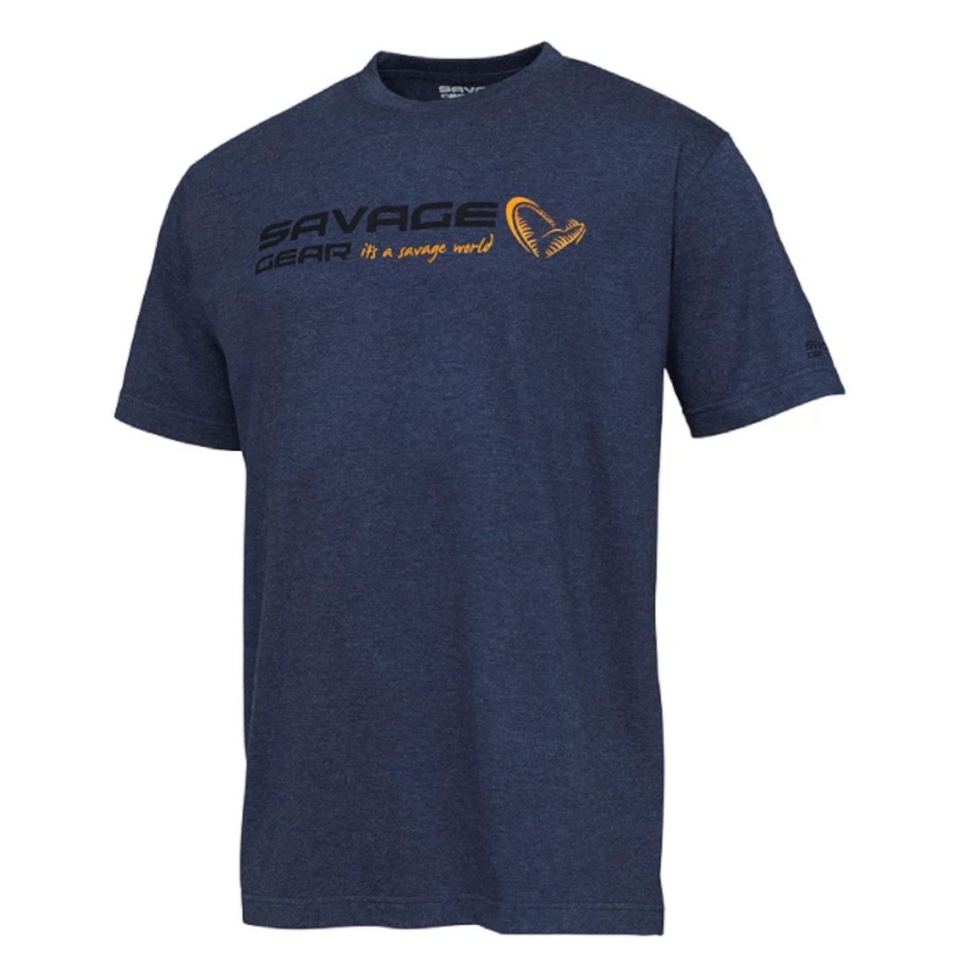 Savage Gear Signature Logo T-Shirt Blue Melange - Angelshirt