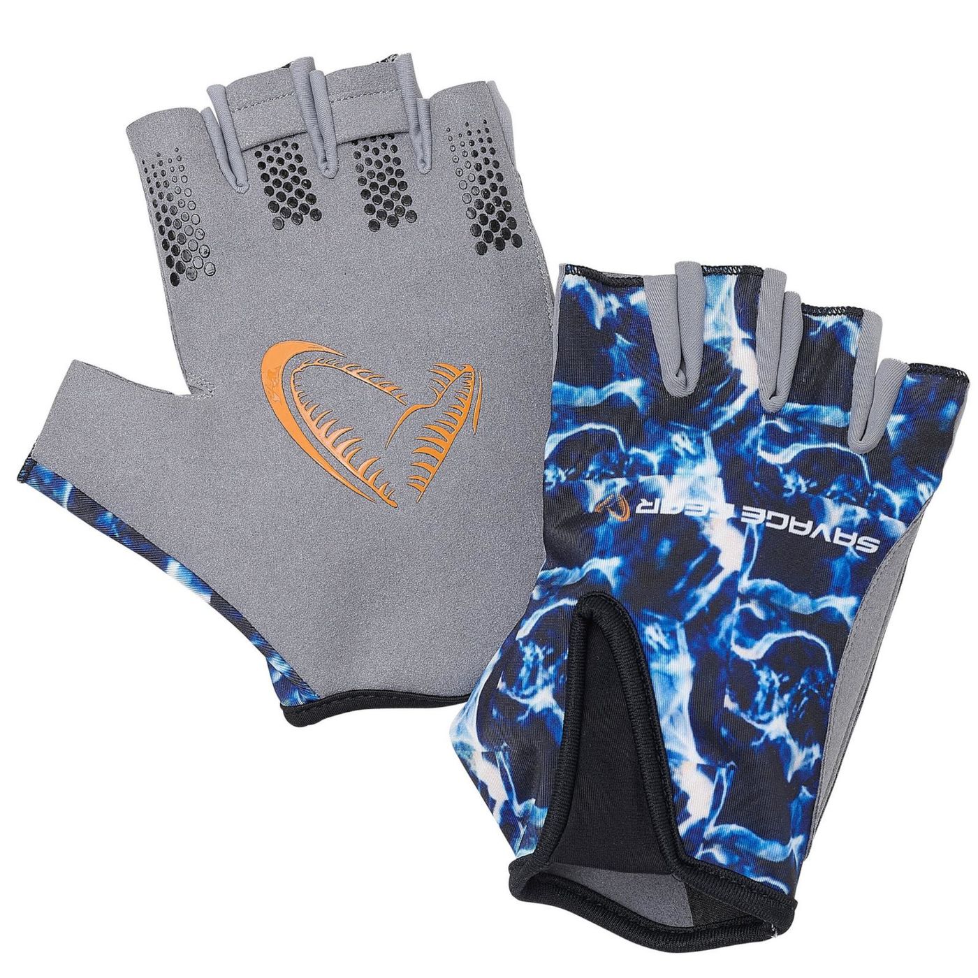 Savage Gear Marine Half Gloves Sea Blue - Angelhandschuhe