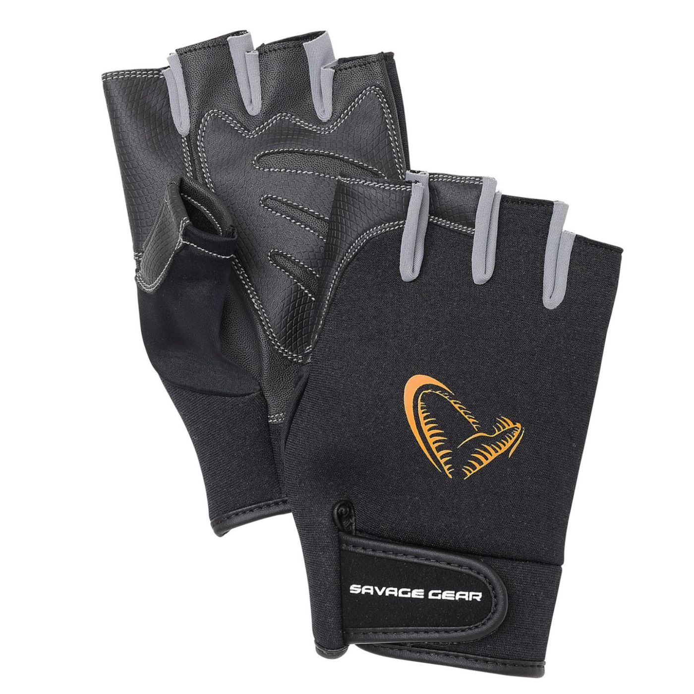 Savage Gear Neoprene Half Finger Gloves Black - Angelhandschuhe