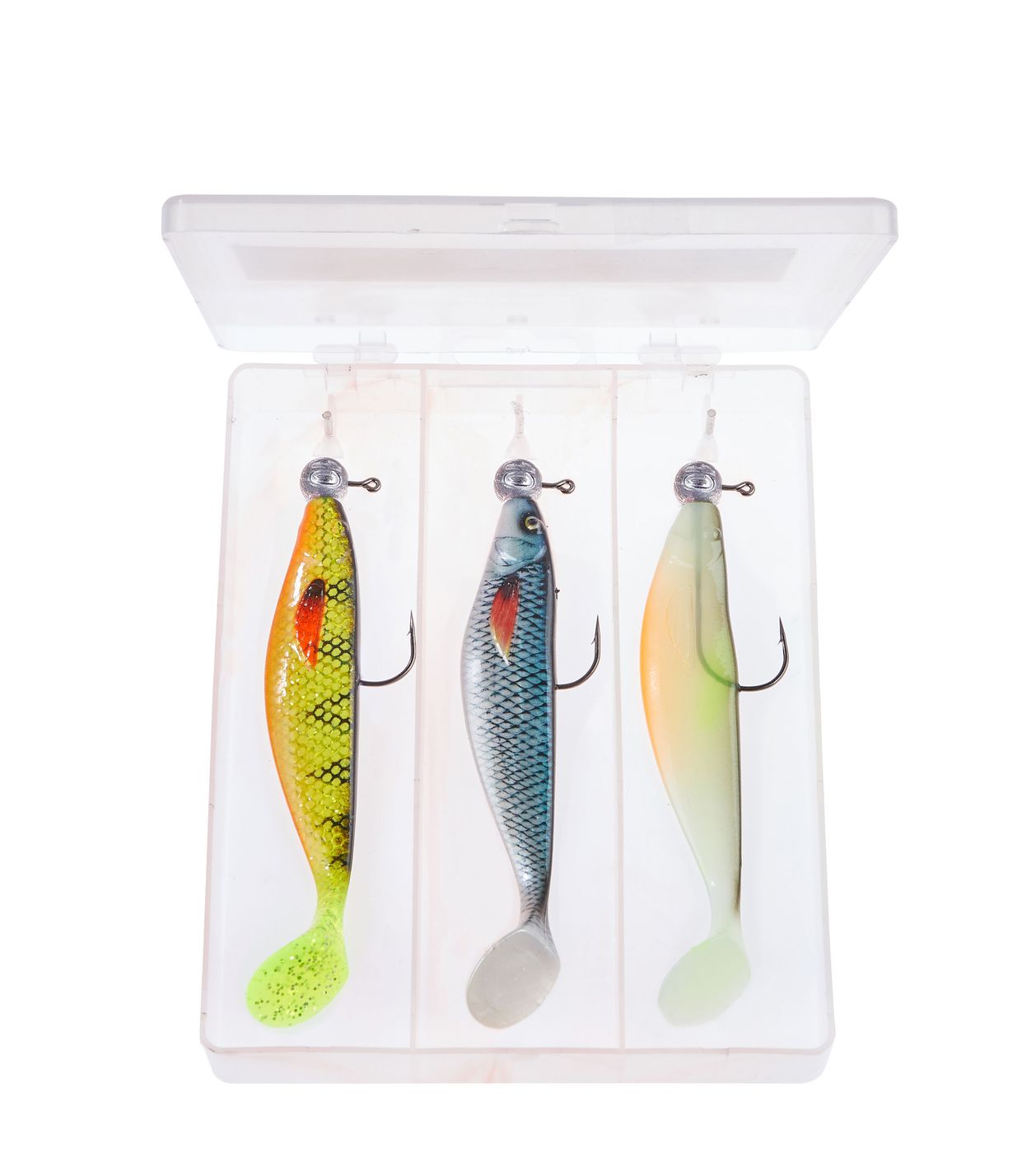 Balzer MK Pike Box 2 - 3 Gummifische + 3 Jighaken im Set