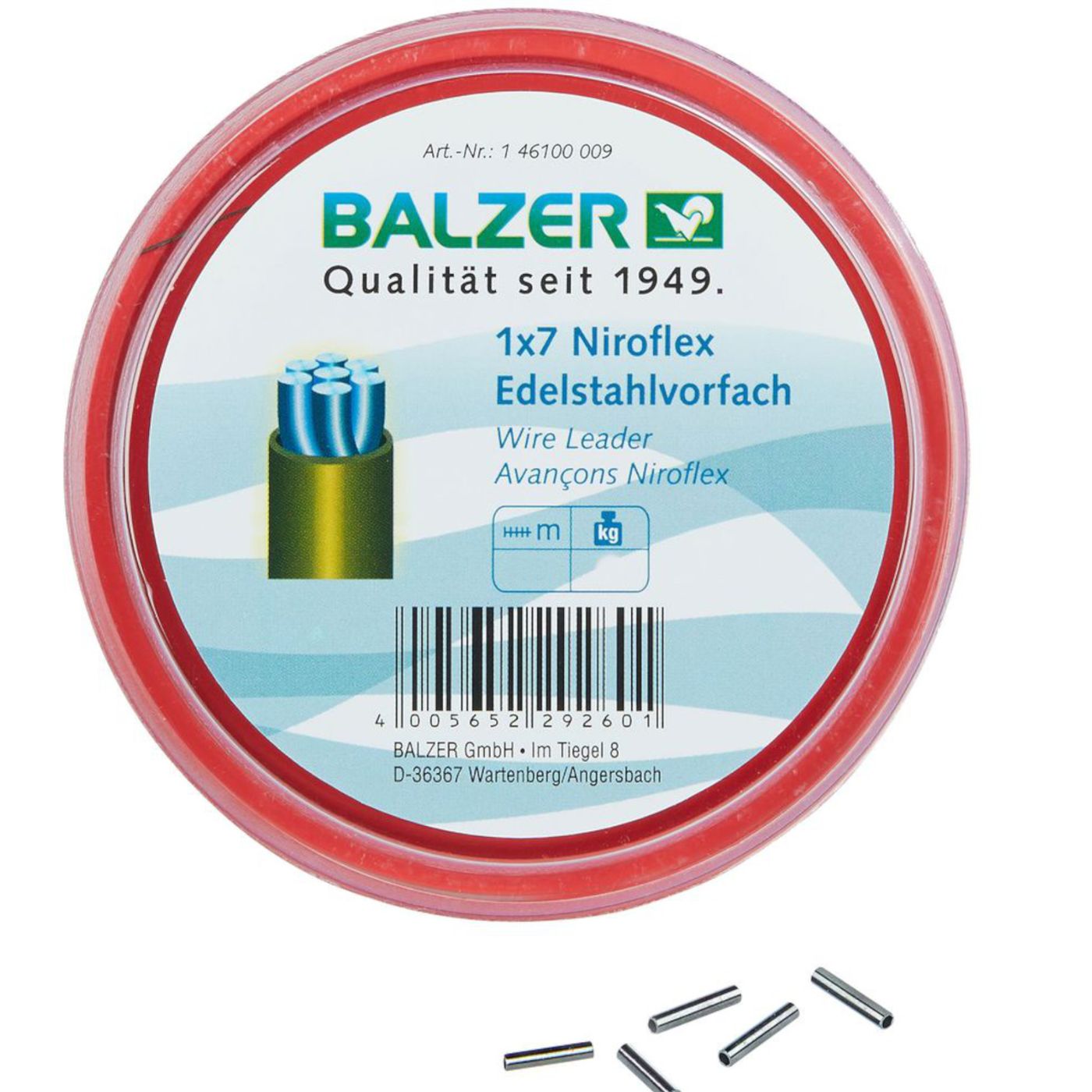 Balzer 1x7 Niroflex Spule - 10m Stahlvorfach