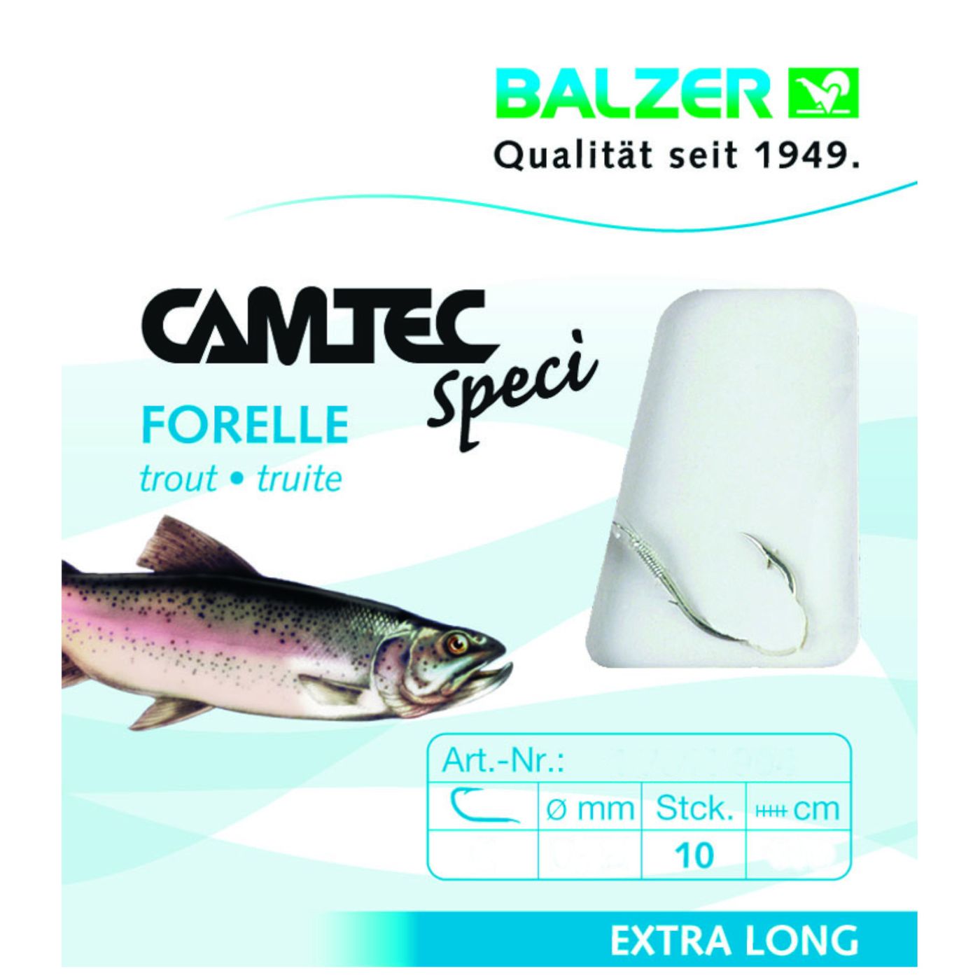 Balzer Camtec Speci Forelle/Sbiro silber 200cm - 10 gebundene Angelhaken