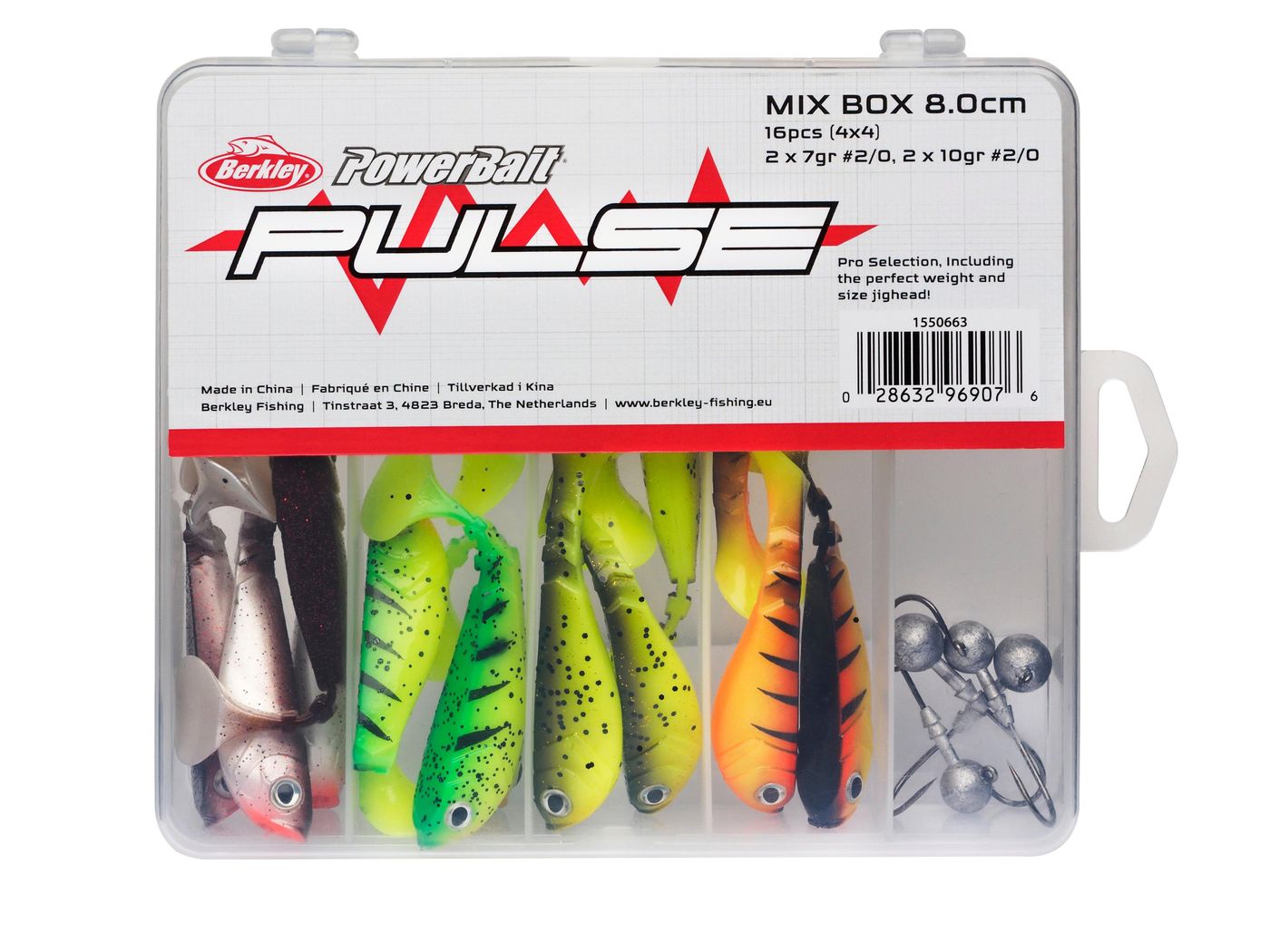 Berkley Pulse Shad Box 8cm incl. Jigheads - 16 Gummifische + 4 Jighaken