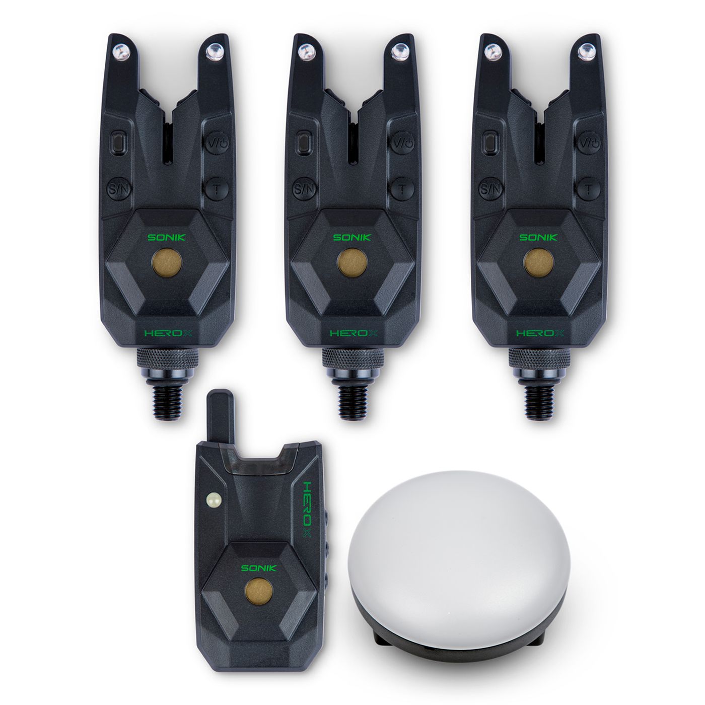 Sonik HEROX Bite Alarm Set 3+1+BL (R G B) - Bissanzeiger Set