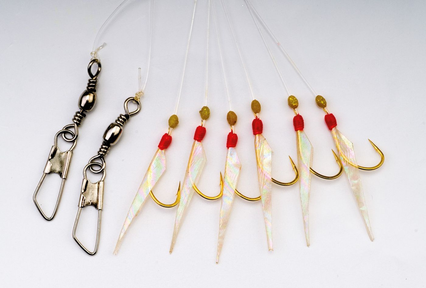 Behr Heringssystem mit echter Fischhaut und Fluo Perlen 6 Haken Gr. 4