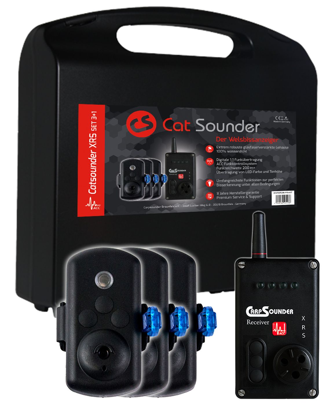 Catsounder XRS 3er Set - 3 Funkbissanzeiger + Receiver