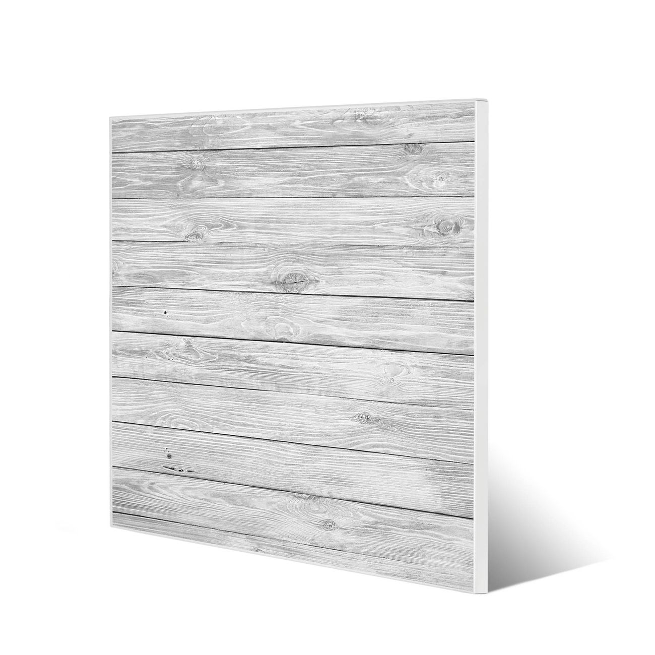 banjado Stahl Magnettafel weiß 50x50cm, Magnetwand mit Motiv Weiß Gebeizt Motiv Pinnwand pulverbeschichtet & magnetisch, rahmenlose hochwertige Aufhängung