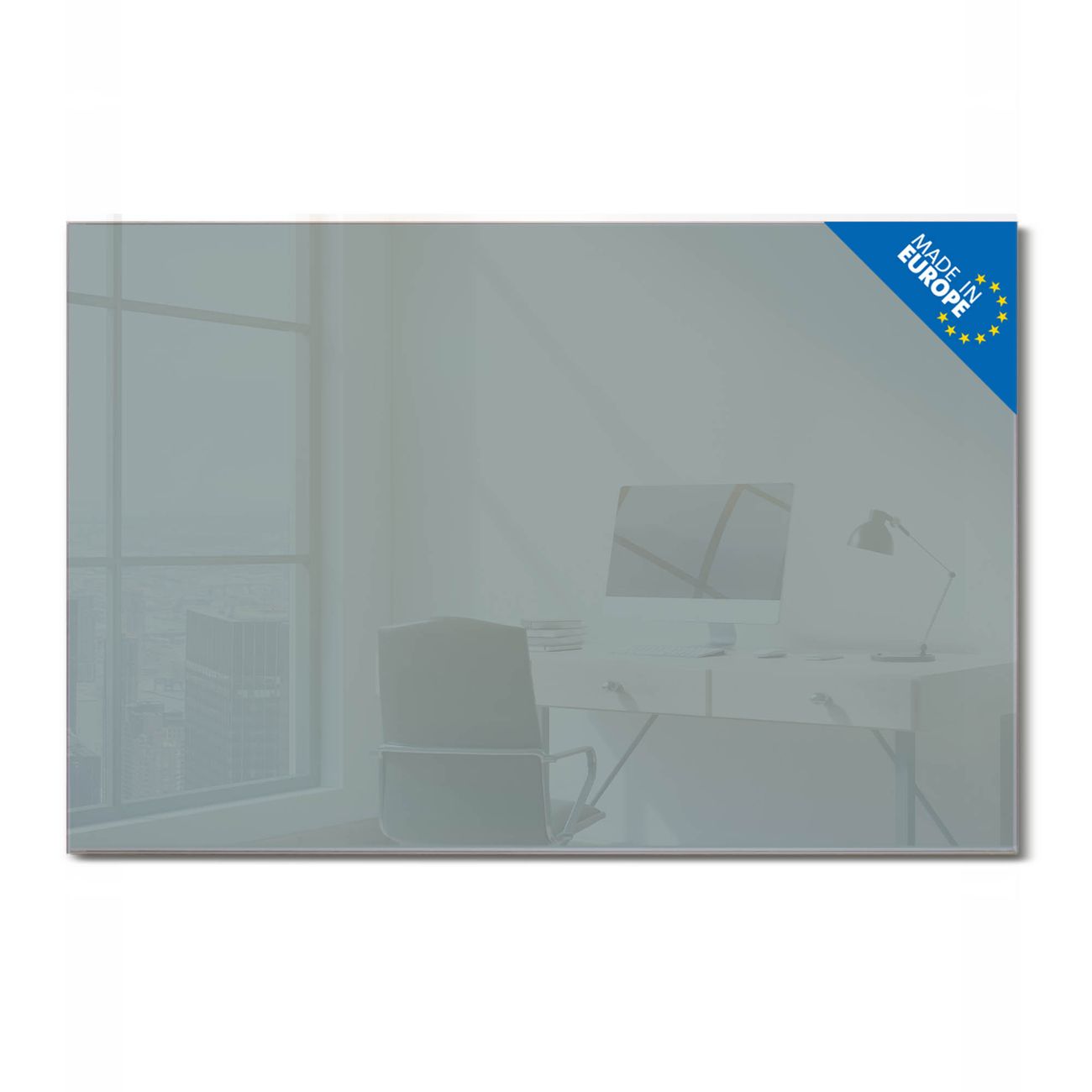 banjado Glas Magnettafel Farbe Grau 90 x 60 cm rahmenlos & hochwertig, Querformat, magnetisch & beschreibbar, 4mm starkes ESG Glas