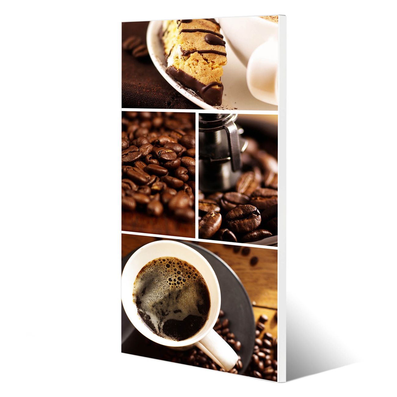 banjado Metall Magnettafel 78x37cm Hochformat mit Motiv Kaffee&Schokolade, Pinnwand inklusive Montagematerial und 4 Magneten, Magnetwand