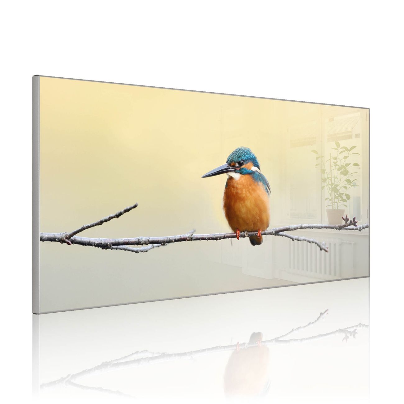 banjado Metall Magnettafel 37x78cm Silber Querformat mit Motiv Pause, Magnetwand inklusive Montagematerial und 4 Magneten, Pinnwand