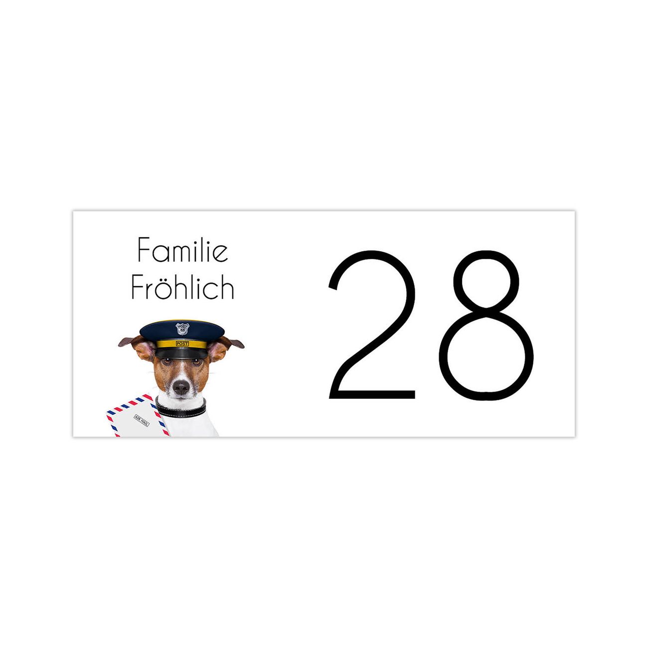 Briefkasten Selbstklebendes Namensschild Postbote Jack Russel
