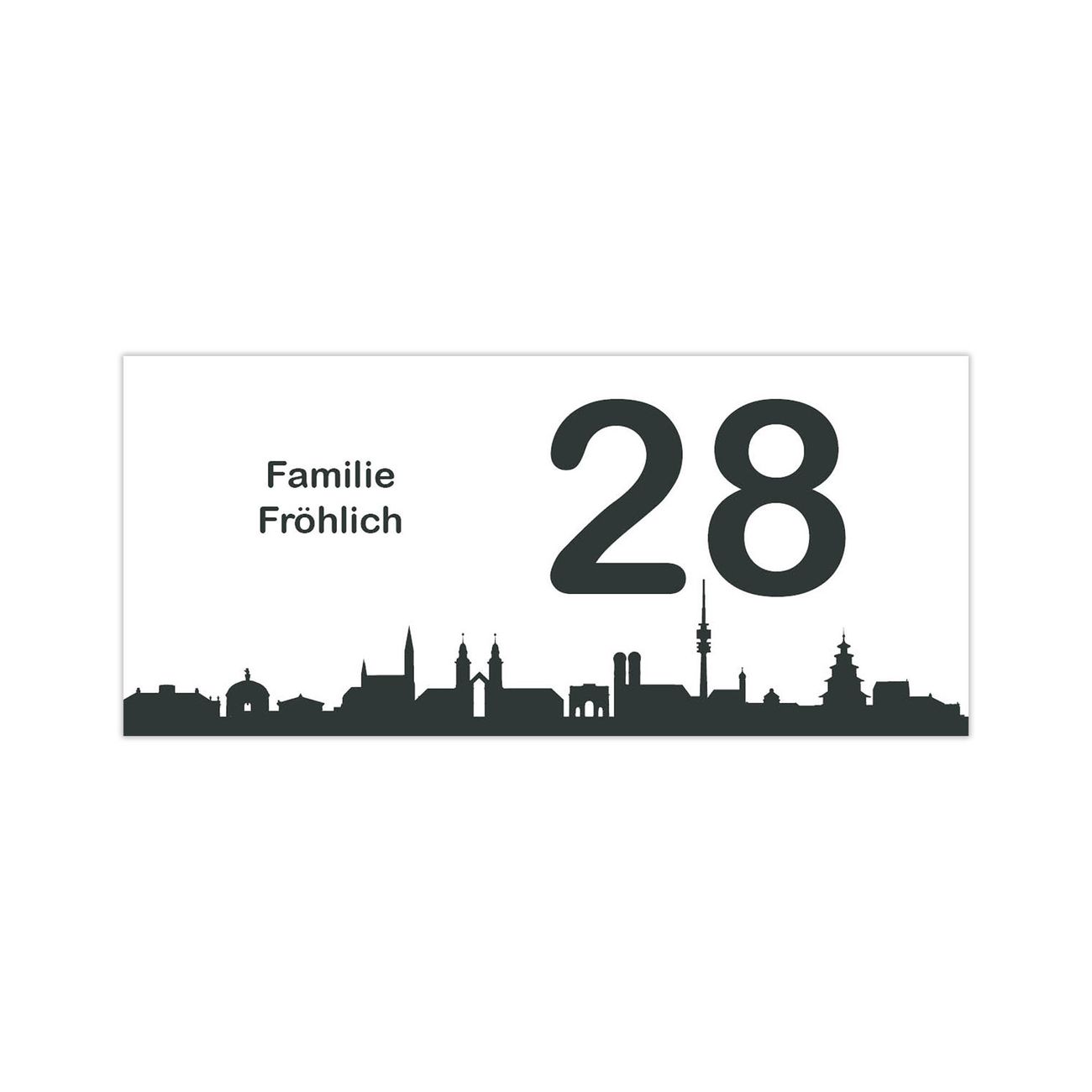 Briefkasten Selbstklebendes Namensschild Skyline München