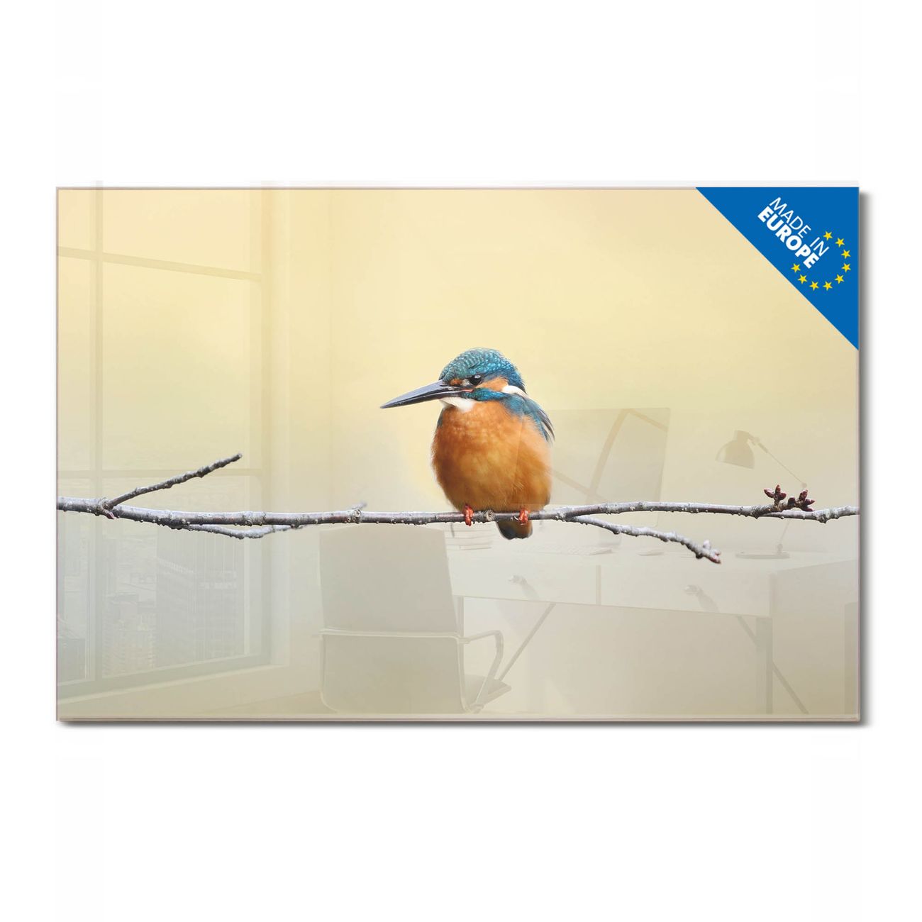 banjado Glas Magnettafel Motiv Pause 75 x 50 cm rahmenlos & hochwertig, Querformat, magnetisch & beschreibbar, 4mm starkes ESG Glas