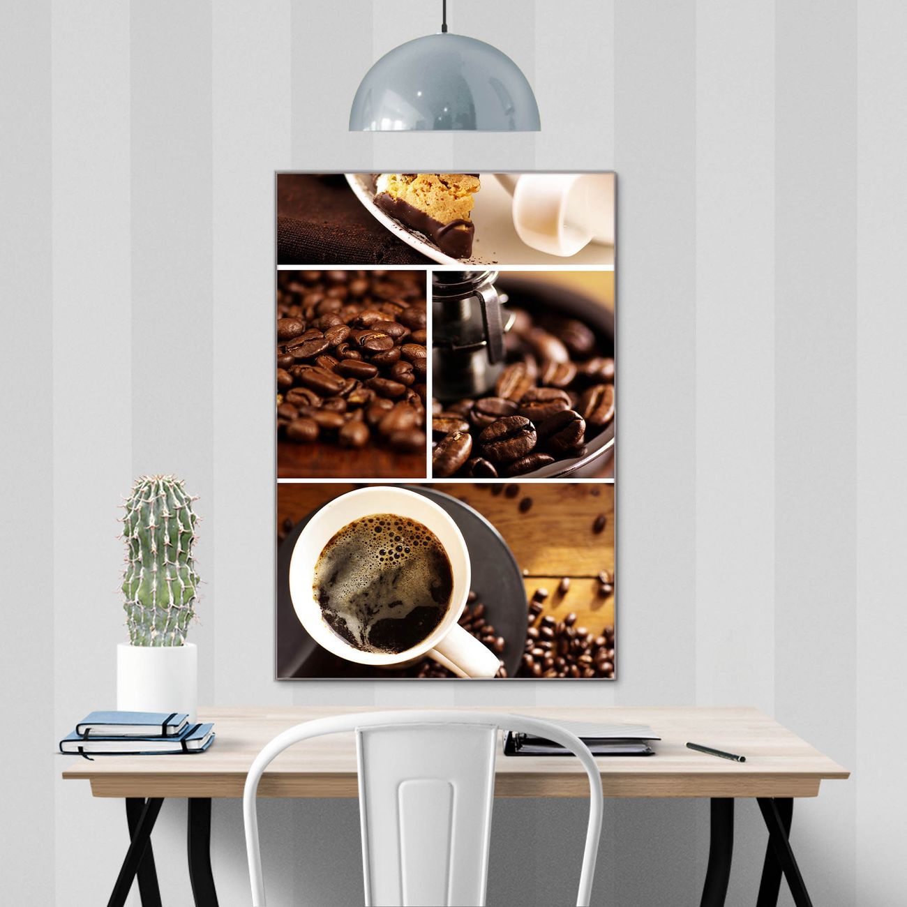 banjado Glas Magnettafel Motiv Kaffee&Schokolade 80 x 120 cm rahmenlos & hochwertig, Hochformat, magnetisch & beschreibbar, 4mm starkes ESG Glas