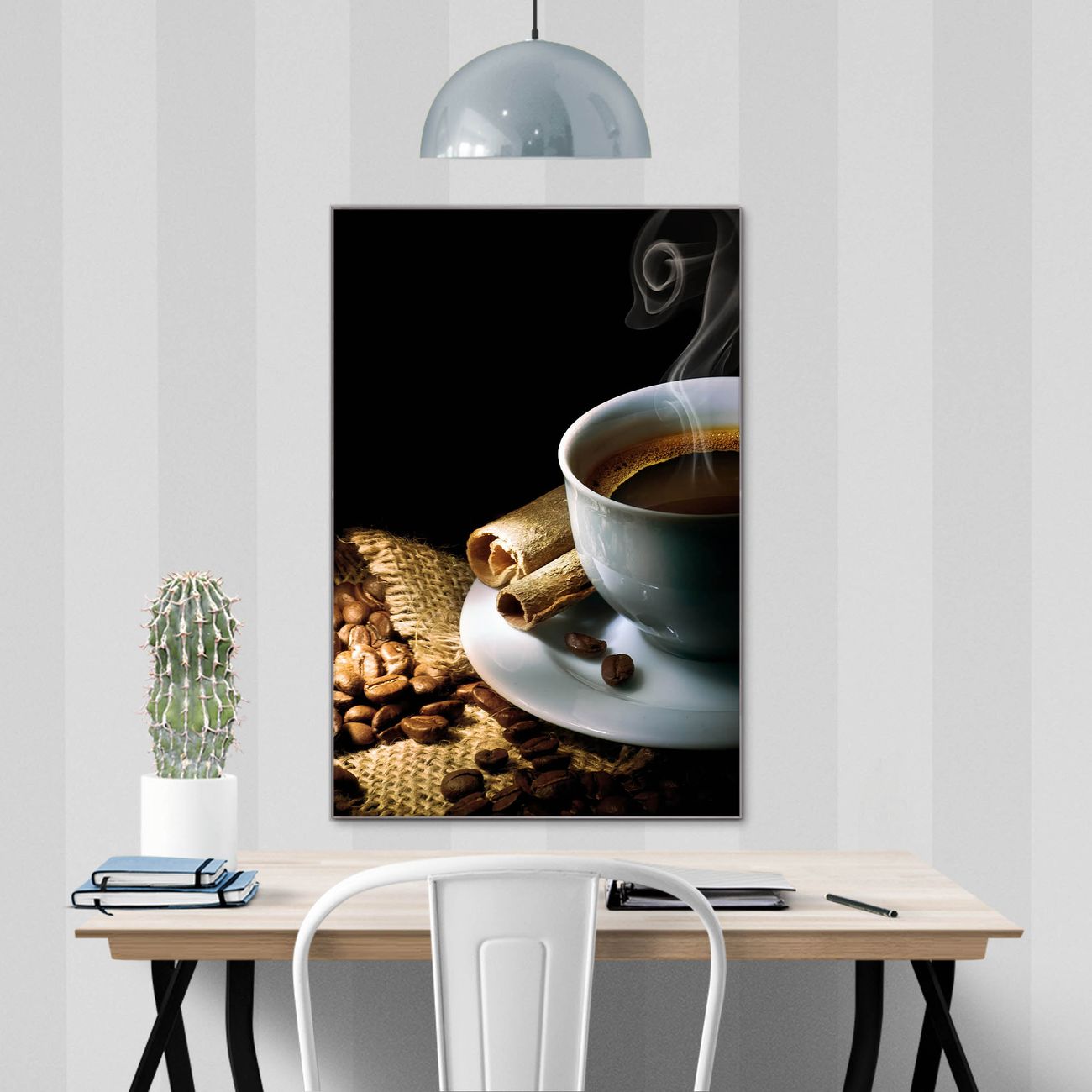 banjado Glas Magnettafel Motiv Hot Coffee 80 x 120 cm rahmenlos & hochwertig, Hochformat, magnetisch & beschreibbar, 4mm starkes ESG Glas