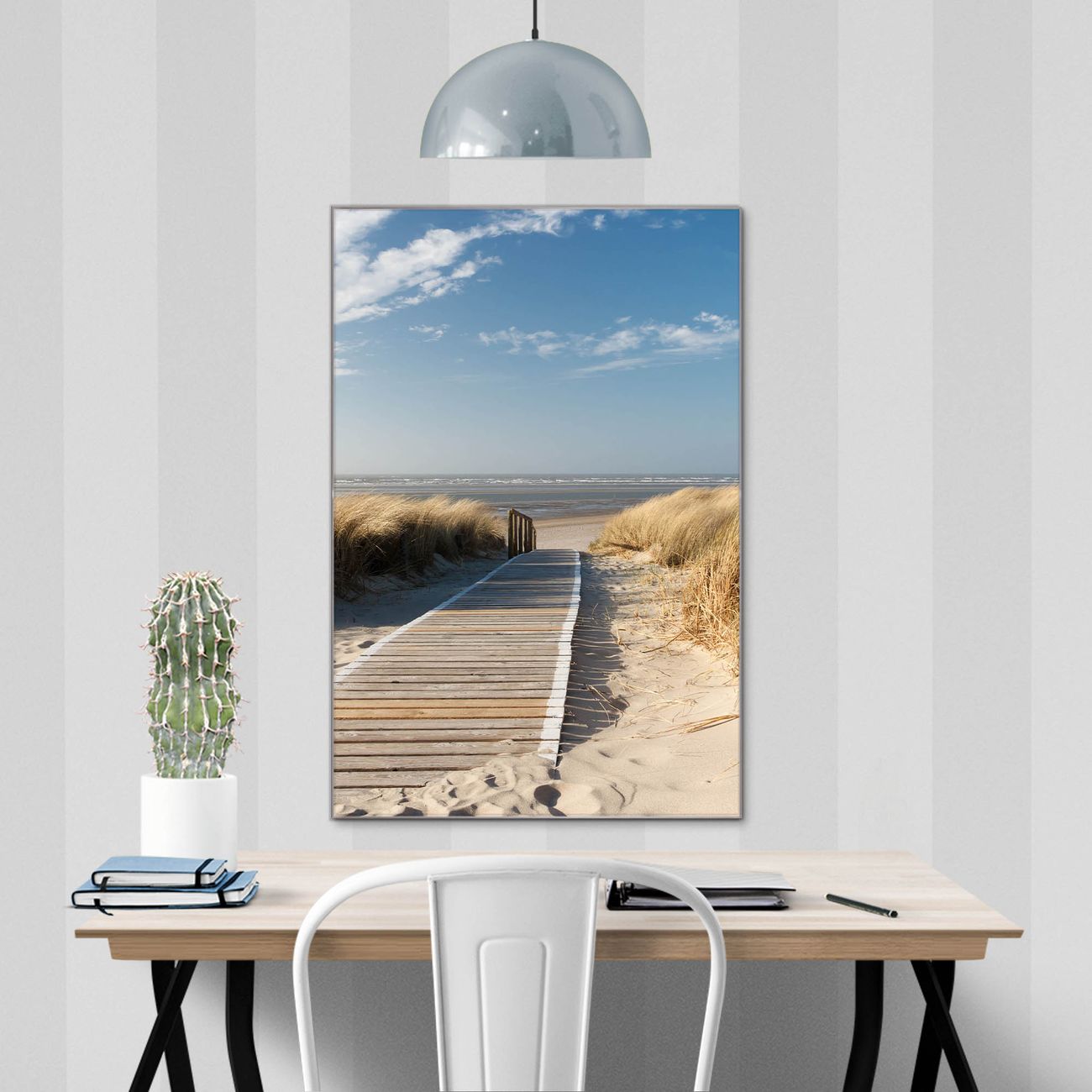 banjado Glas Magnettafel Motiv Dünen 60 x 90 cm rahmenlos & hochwertig, Hochformat, magnetisch & beschreibbar, 4mm starkes ESG Glas