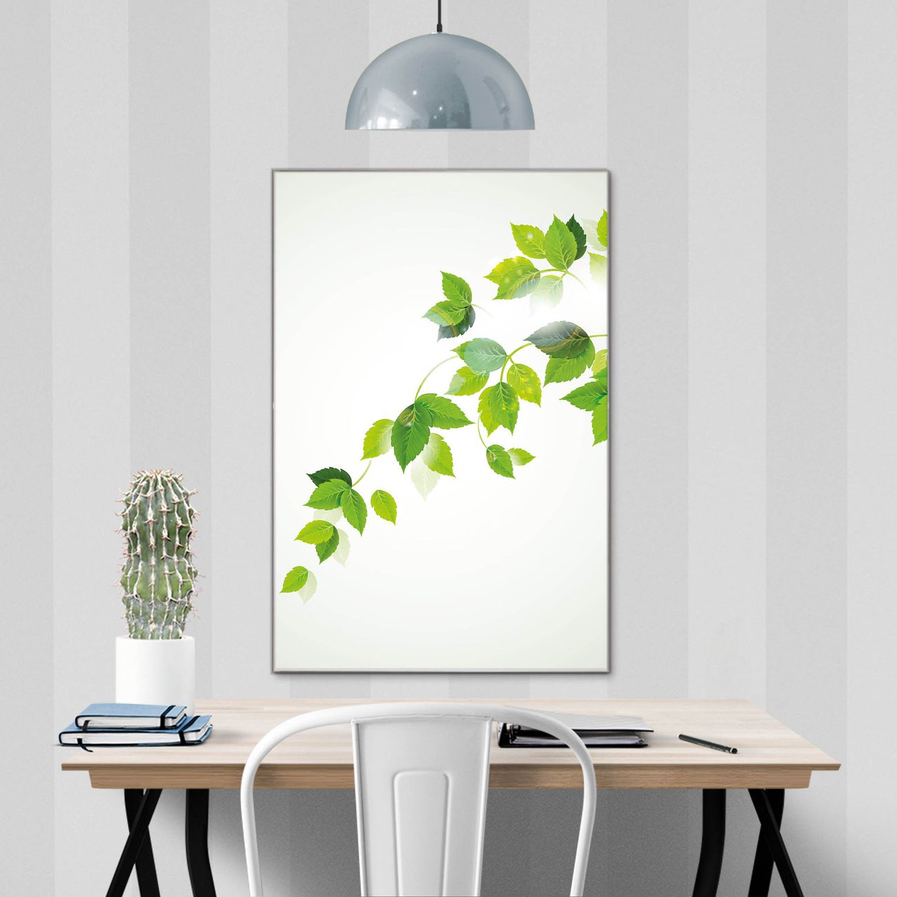 banjado Glas Magnettafel Motiv Ranke Gelb Weiß 40 x 60 cm rahmenlos & hochwertig, Hochformat, magnetisch & beschreibbar, 4mm starkes ESG Glas
