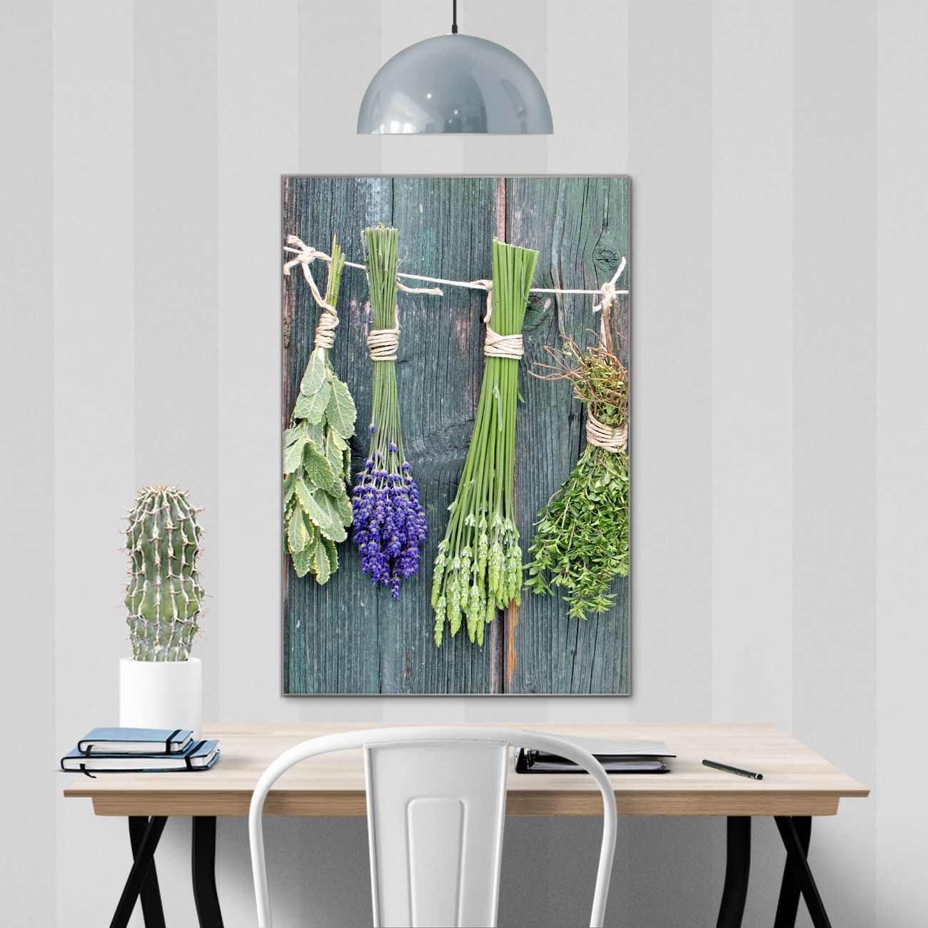 banjado Glas Magnettafel Motiv Acht Kräuter 80 x 120 cm rahmenlos & hochwertig, Hochformat, magnetisch & beschreibbar, 4mm starkes ESG Glas