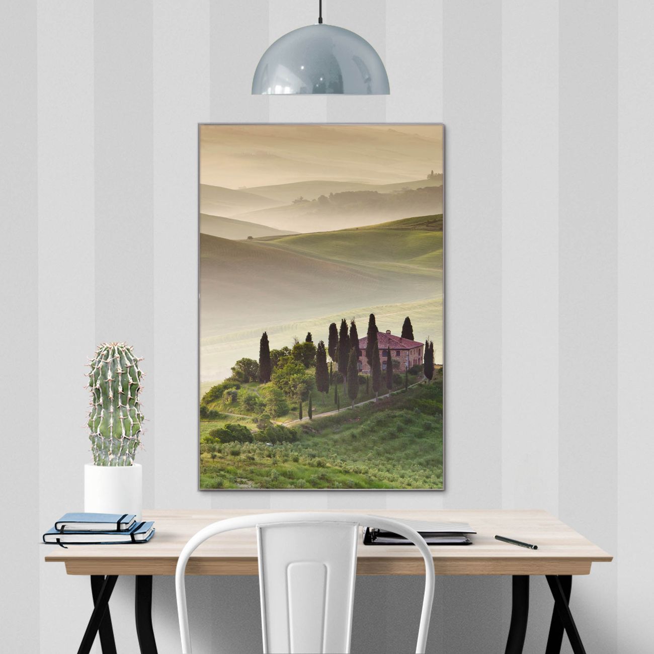 banjado Glas Magnettafel Motiv Toscana 80 x 120 cm rahmenlos & hochwertig, Hochformat, magnetisch & beschreibbar, 4mm starkes ESG Glas