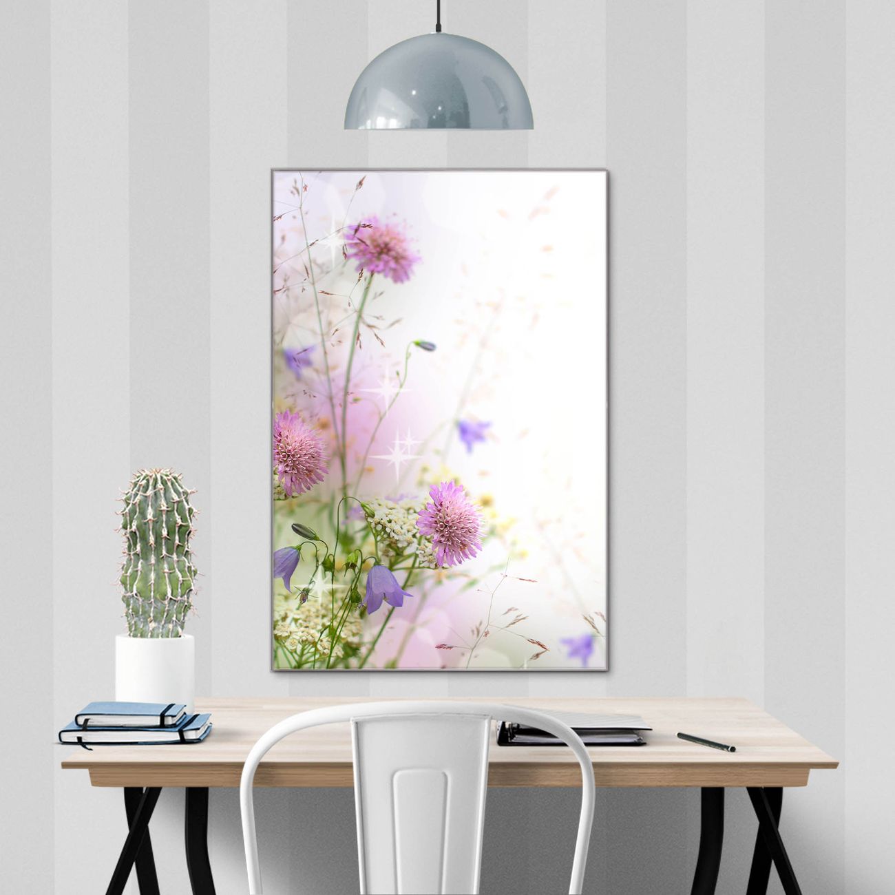 banjado Glas Magnettafel Motiv Glitzernde Wiese 60 x 90 cm rahmenlos & hochwertig, Hochformat, magnetisch & beschreibbar, 4mm starkes ESG Glas