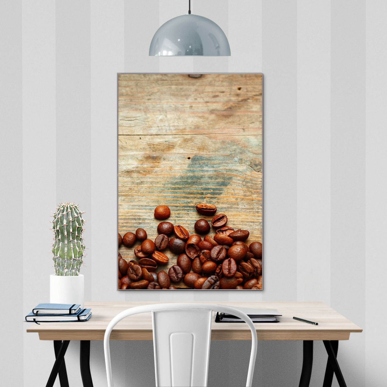 banjado Glas Magnettafel Motiv Kaffeebohnen 60 x 90 cm rahmenlos & hochwertig, Hochformat, magnetisch & beschreibbar, 4mm starkes ESG Glas