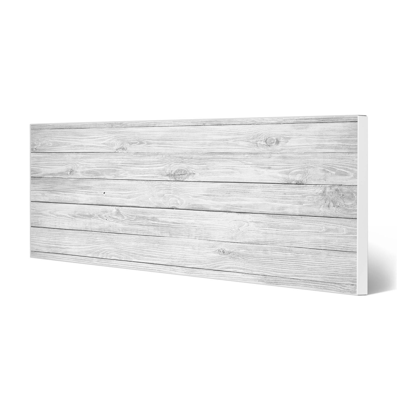 banjado Magnetwand weiß 75x30cm Wandtafel Memoboard mit Motiv Weiß Gebeizt, Pinwand pulverbeschichtet, magnetischer Organizer hochwertige Aufhängung