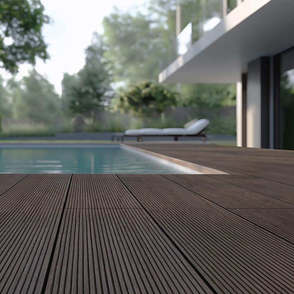 WPC Terrassendielen Komplettset (inkl. Unterkonstruktion) SAMANA - Dunkelbraun 2m²