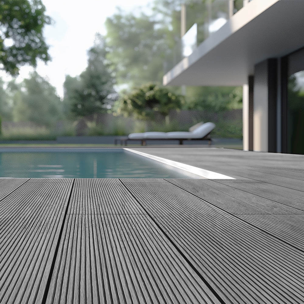 WPC Terrassendielen Komplettset (inkl. Unterkonstruktion) SAMANA - Hellgrau 10m²