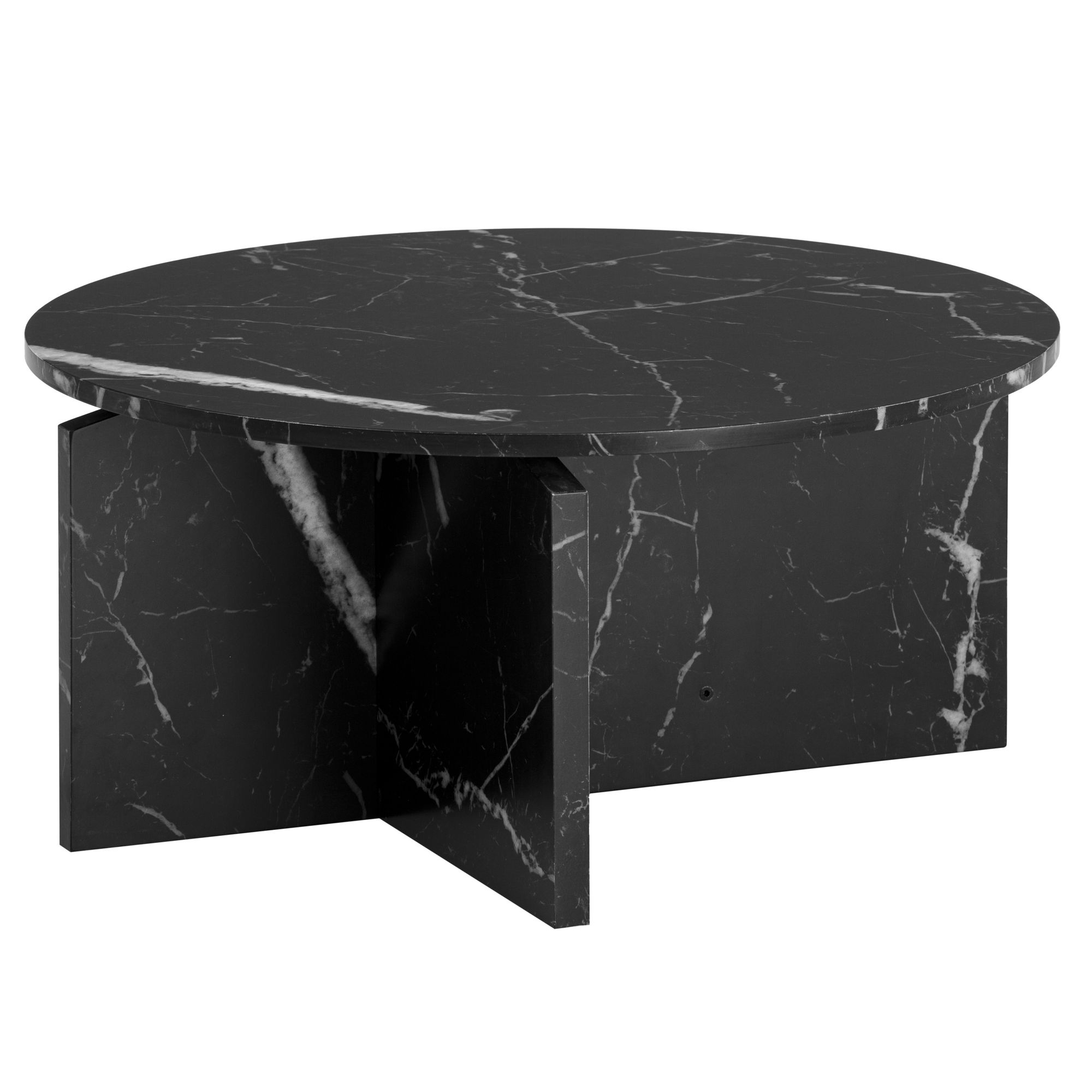 FineBuy Couchtisch 70x70x33 cm Sofatisch Modern, Design Wohnzimmertisch Rund, Loungetisch Groß, Kaffeetisch Beistelltisch