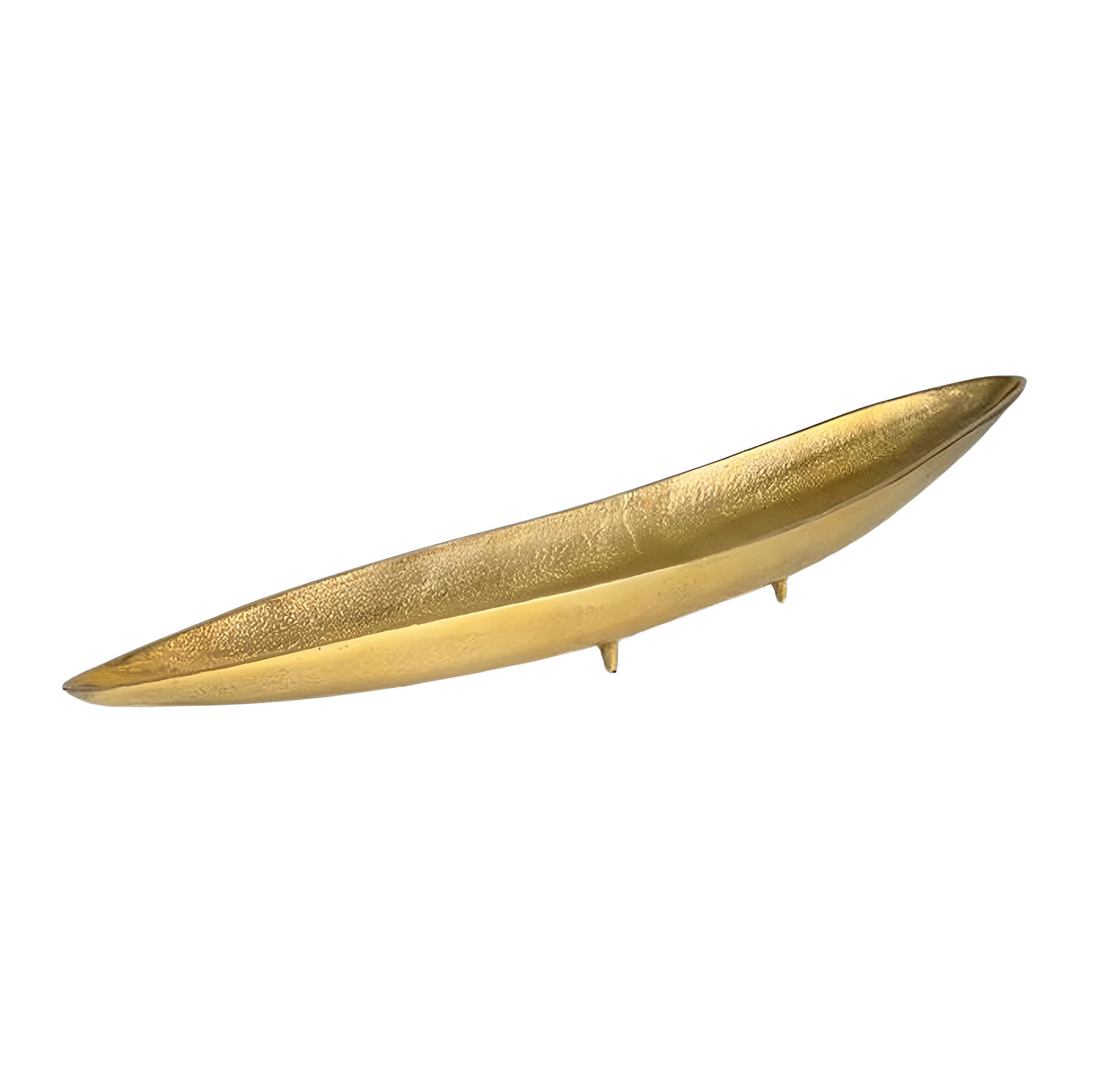 FineBuy Dekoschale Gold Aluminium Schale - Design Tischdeko Metall Wohnzimmer - Alu Wohnaccessoire Modern - Metallschale Dekoration - Aluschale lang schmal Handmade