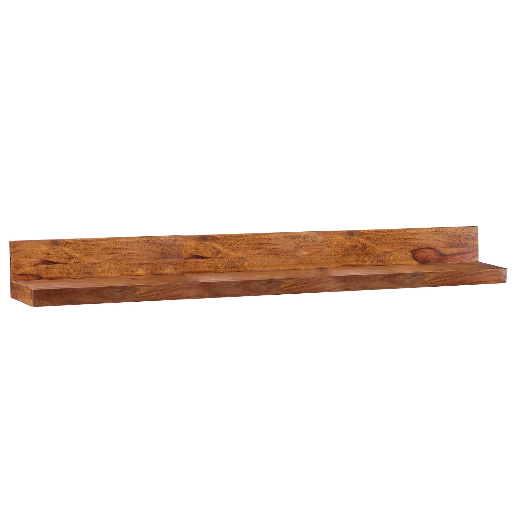 FineBuy Wandregal Massivholz Sheesham Holzregal Landhausstil Hängeregal Wandboard Naturprodukt Regal Größe wählbar
