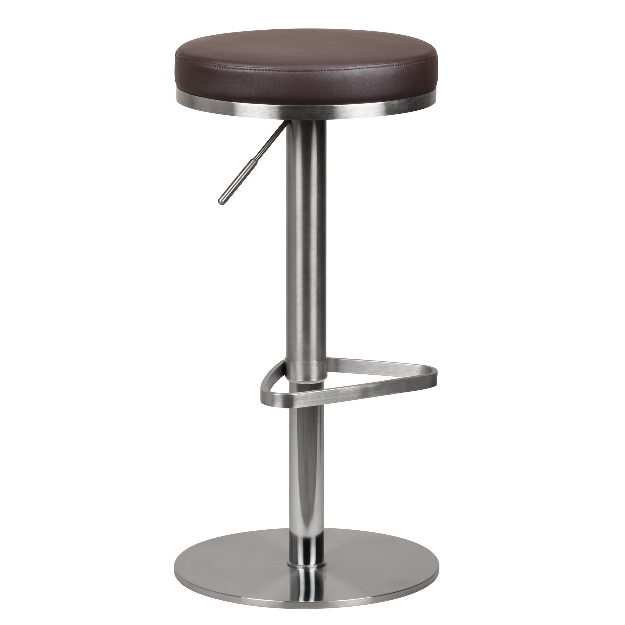 FineBuy Barhocker Edelstahl höhenverstellbare Sitzhöhe 57 - 82 cm, Barstuhl Modern 360° Drehbar, Tresenhocker mit Standfuß, Design Bistrohocker Hoch, Tresenstuhl-Sitz Gepolstert