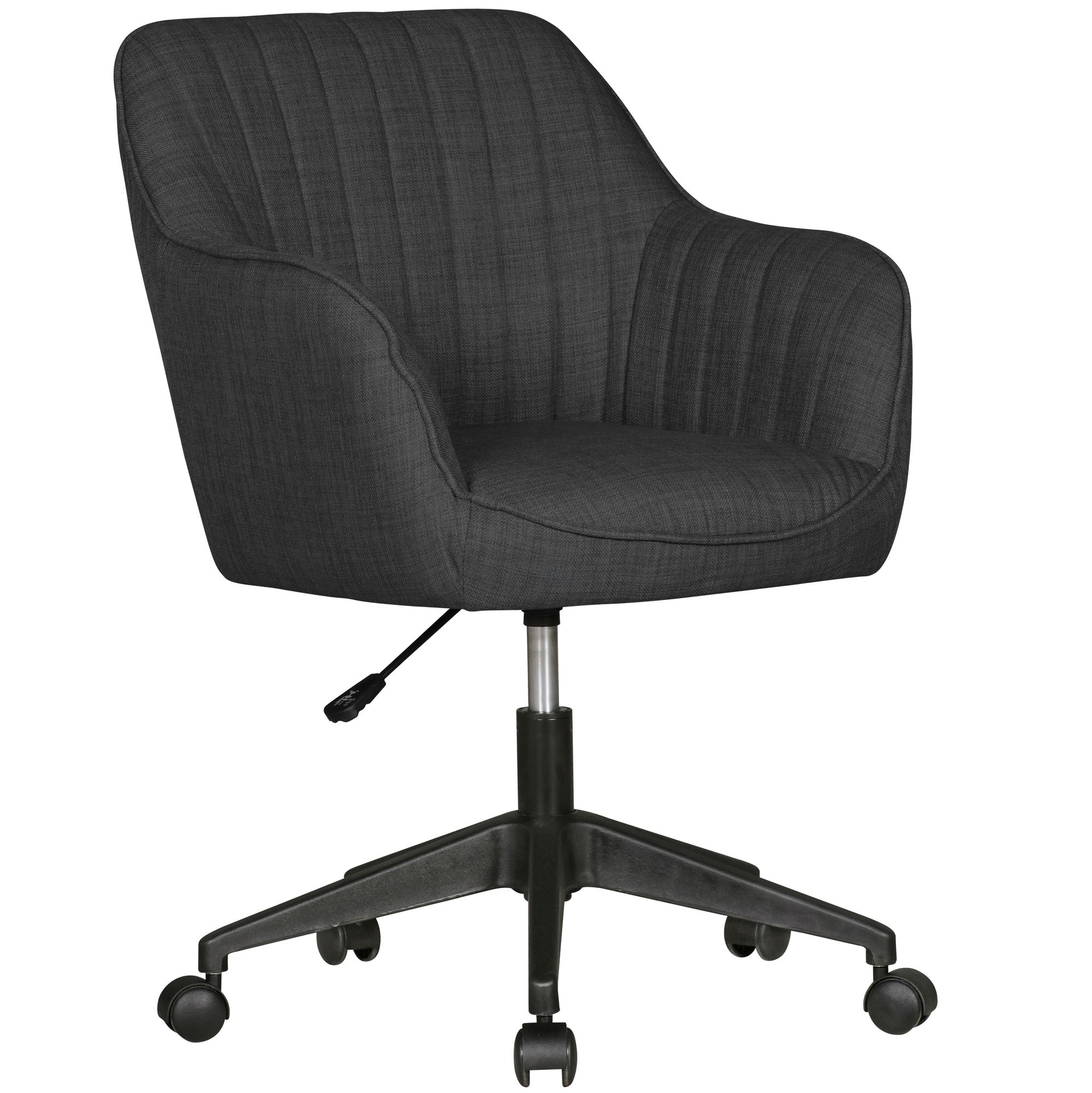 FineBuy Schreibtischstuhl MIAMI Stoff Design Drehstuhl mit Lehne 120 kg, Retro Bürostuhl Drehsessel mit Rollen, Designer Schalenstuhl bequem, PC Stuhl Schreibtischsessel Büro, Bürosessel