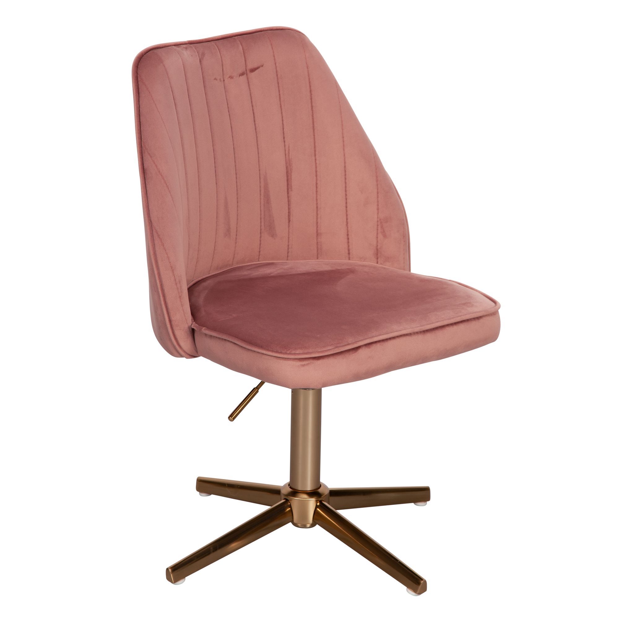 FineBuy Schreibtischstuhl Samt Design Drehstuhl mit Lehne, Schalenstuhl 120 kg Höhenverstellbar, Arbeitsstuhl ohne Rollen, Stuhl Schreibtisch Home-Office Drehbar