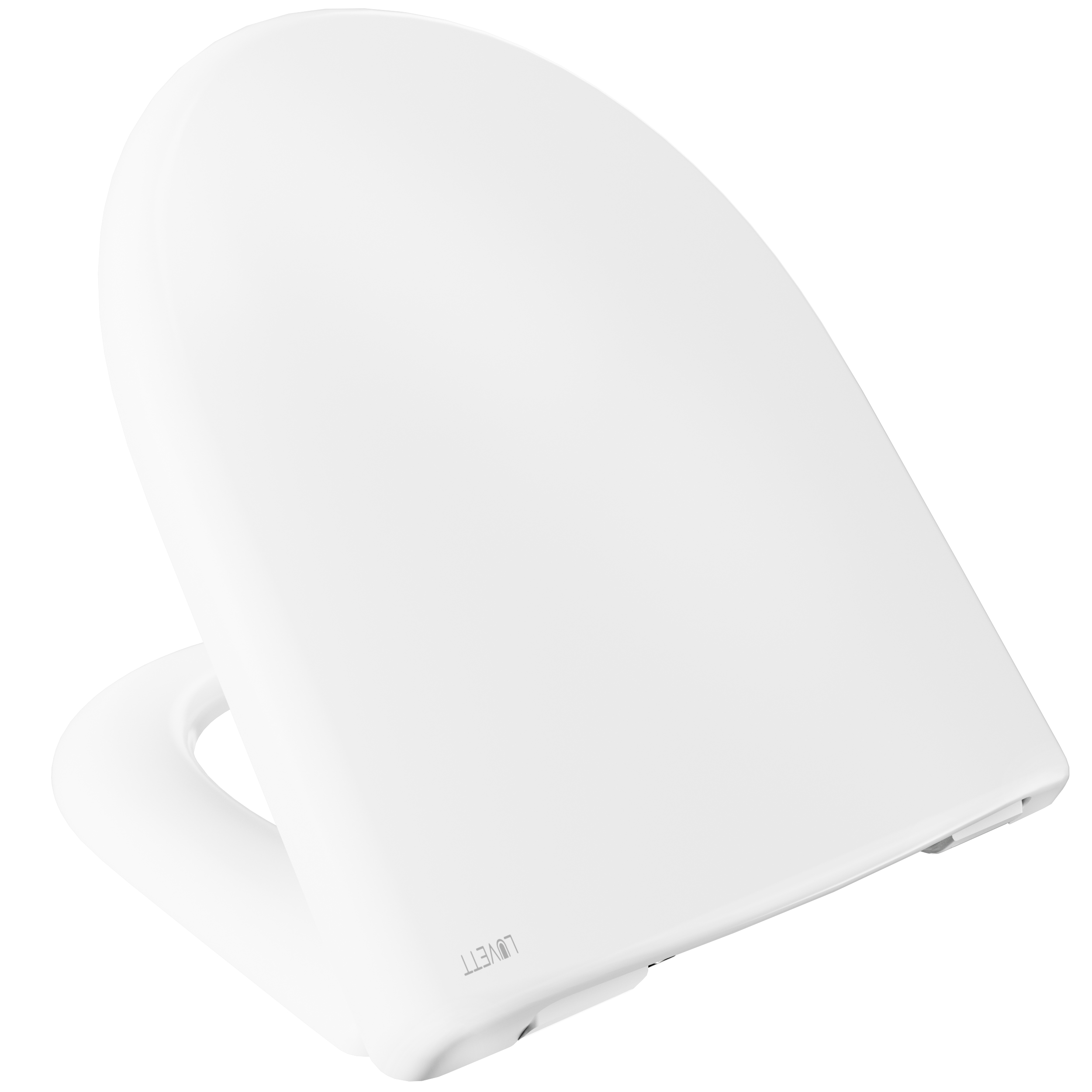 Luvett® D100 WC-Sitz mit Absenkautomatik, D-Form, 3 Montage-Möglichkeiten, Absenkautomatik, abnehmbar, Duroplast antibakteriell