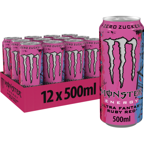 Monster Energy Ultra (12x500ml) - Geschmack: Fantasy Ruby Red