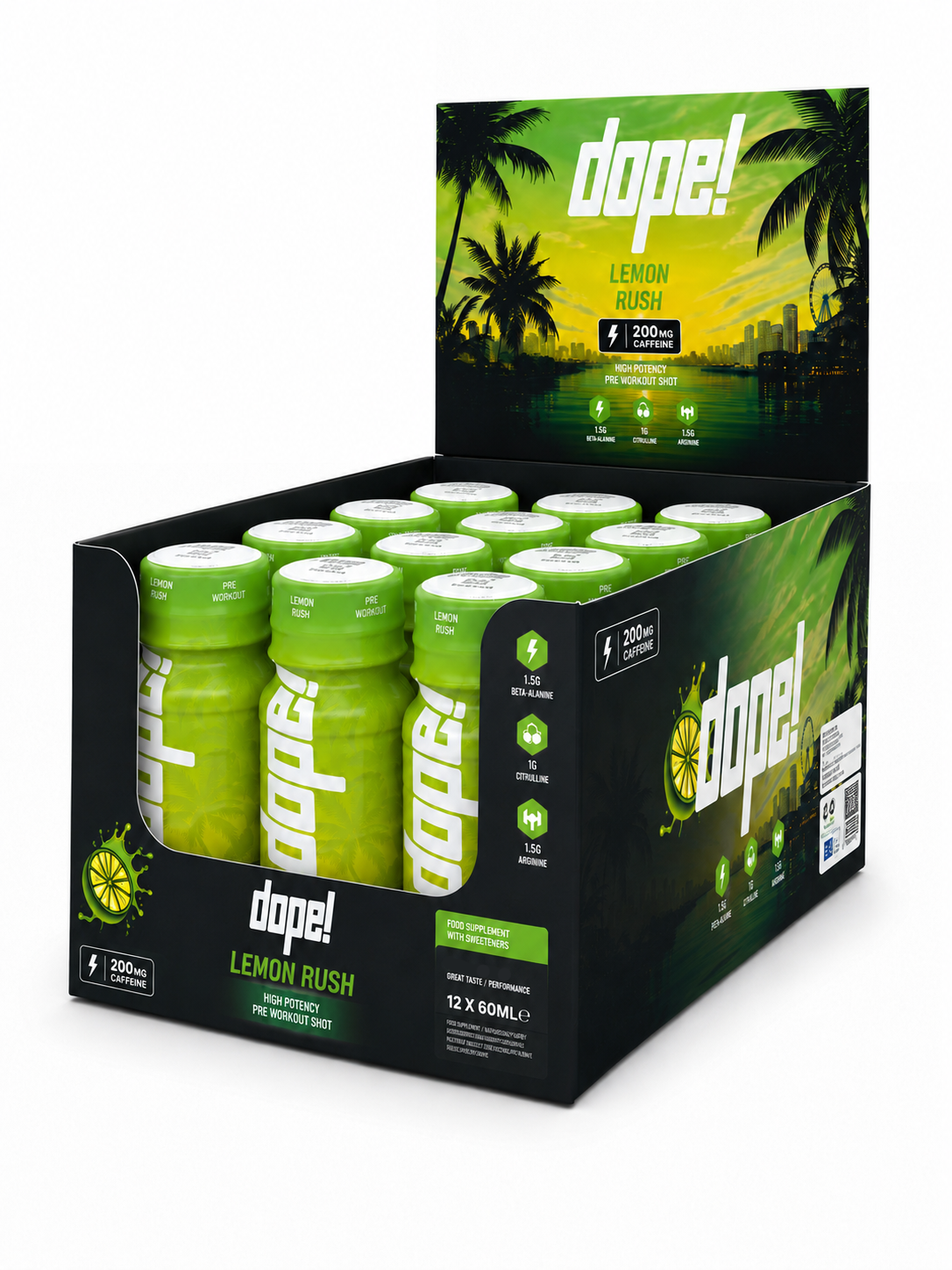 Dope! Pre-Workout Shot (12x60ml), Dope Nutrition - [DE Konform] - Geschmack: Lemon Rush