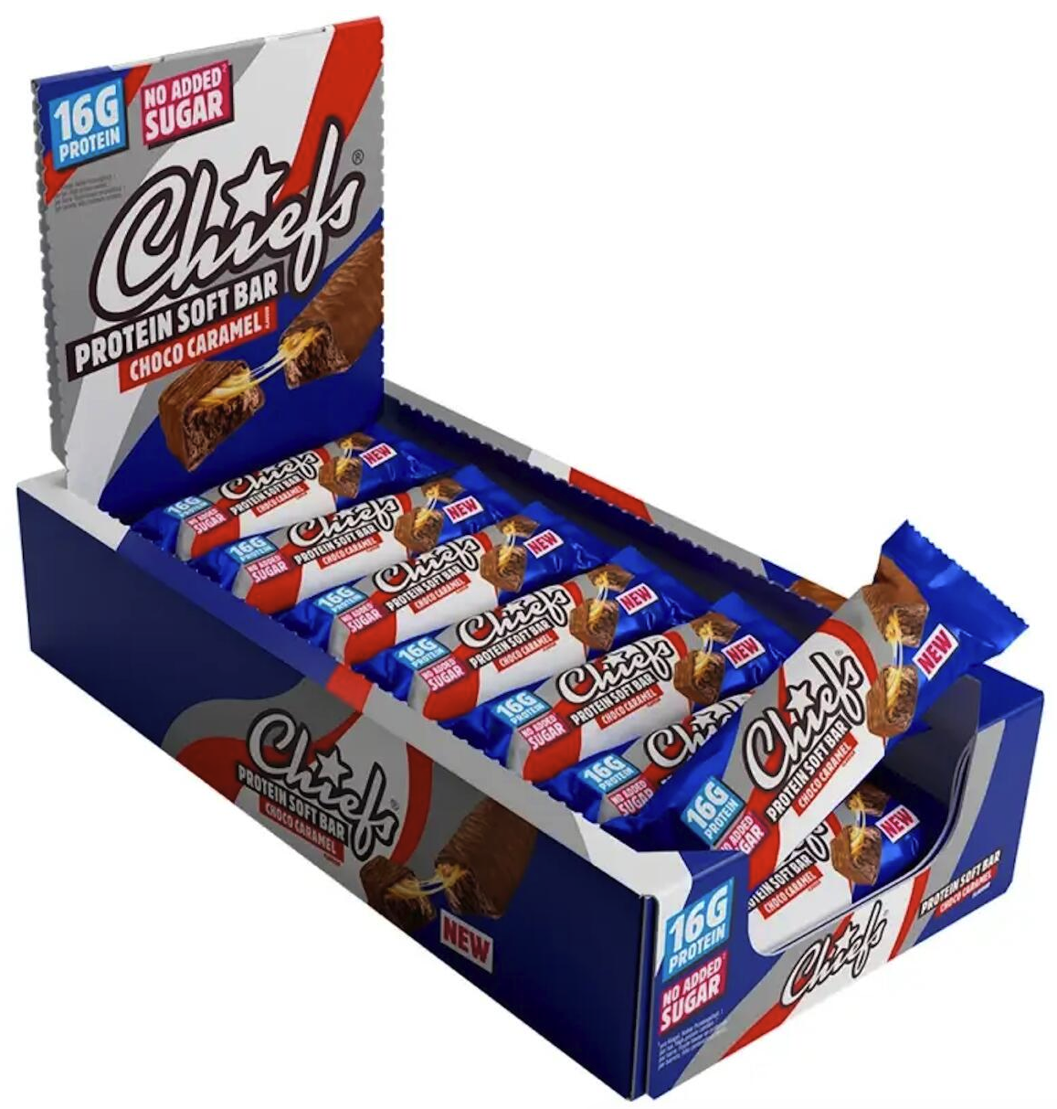 Chiefs Protein Soft Bar (15x55g), Chiefs - Geschmack: Peanut Caramel MHD 07.11.2026